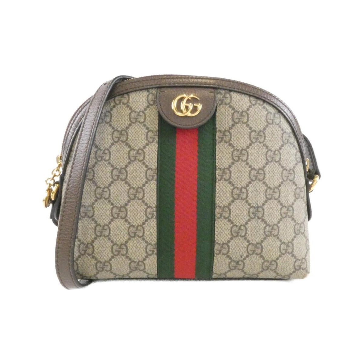 Gucci Beige Brown Gg Supreme Canvas Leather Shoulder Bag (Pre-Owned)