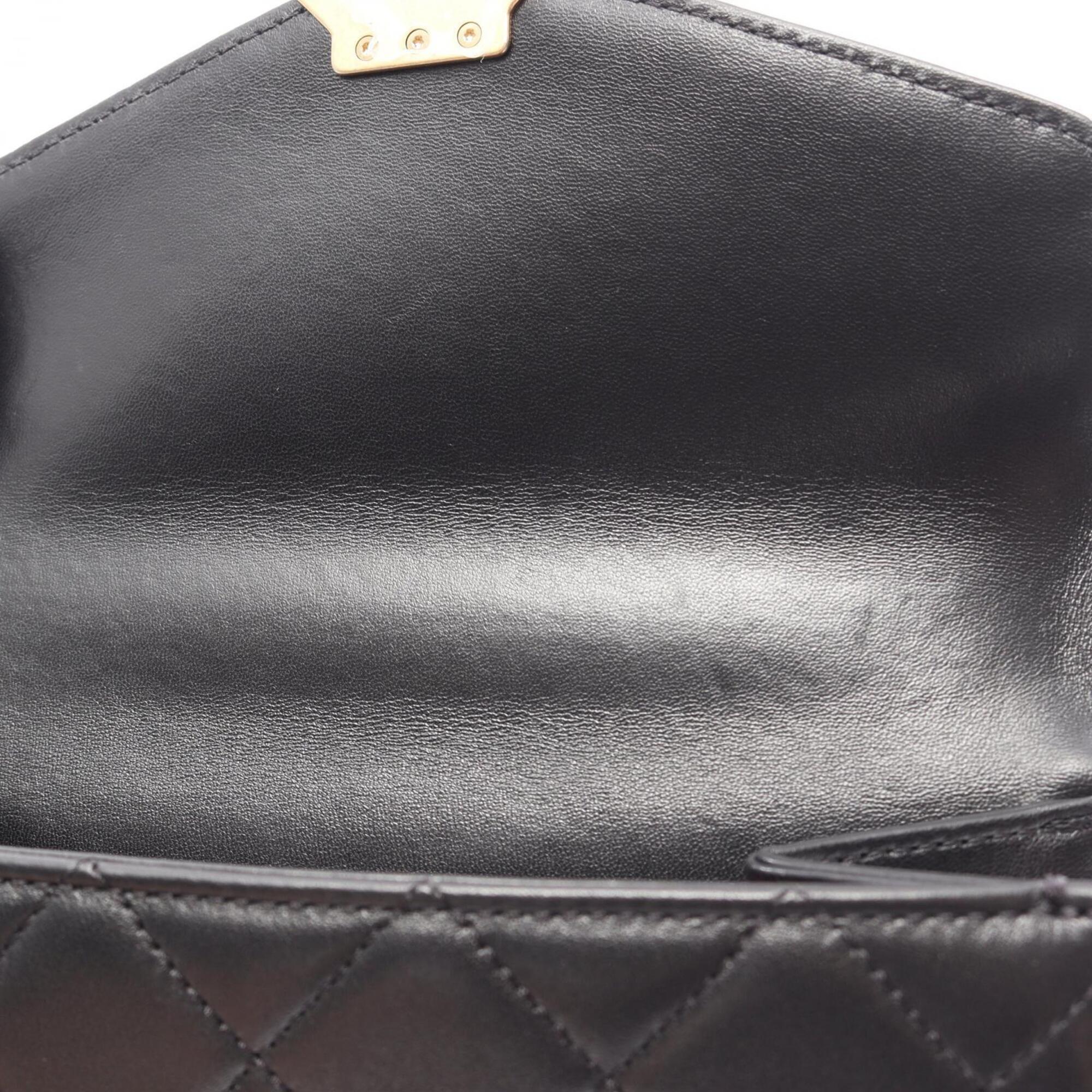 Chanel Black Leather Handbag Shoulder Bag (Pre-Owned)