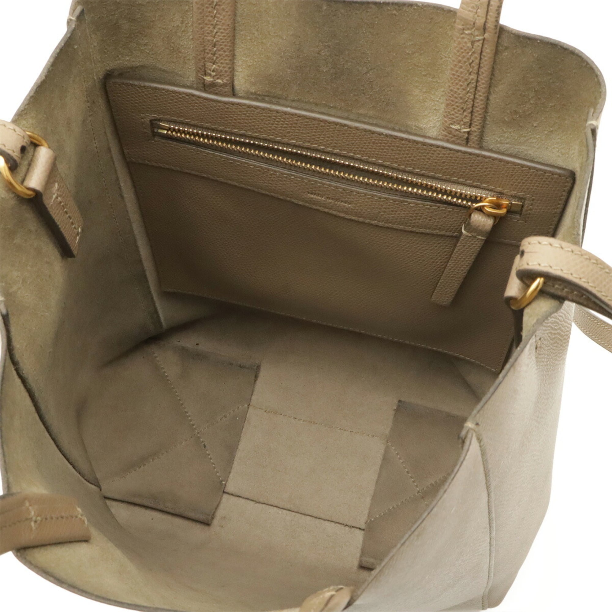 Celine Grayish Leather Handbag Shoulder Bag Tote Bag (Pre-Owned)