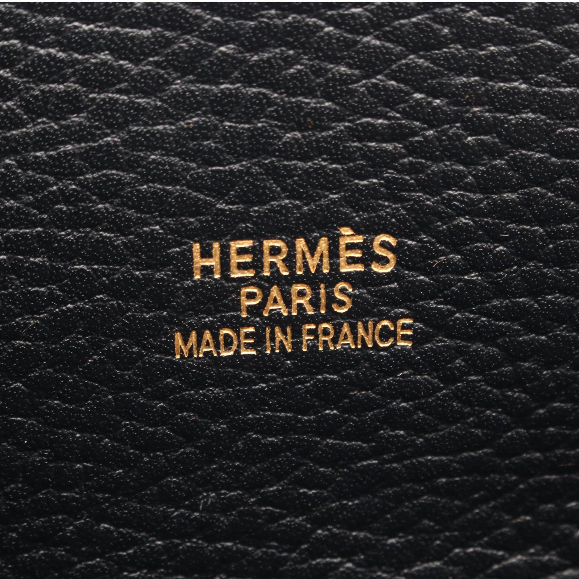 Hermes Black Leather Handbag Tote Bag (Pre-Owned)