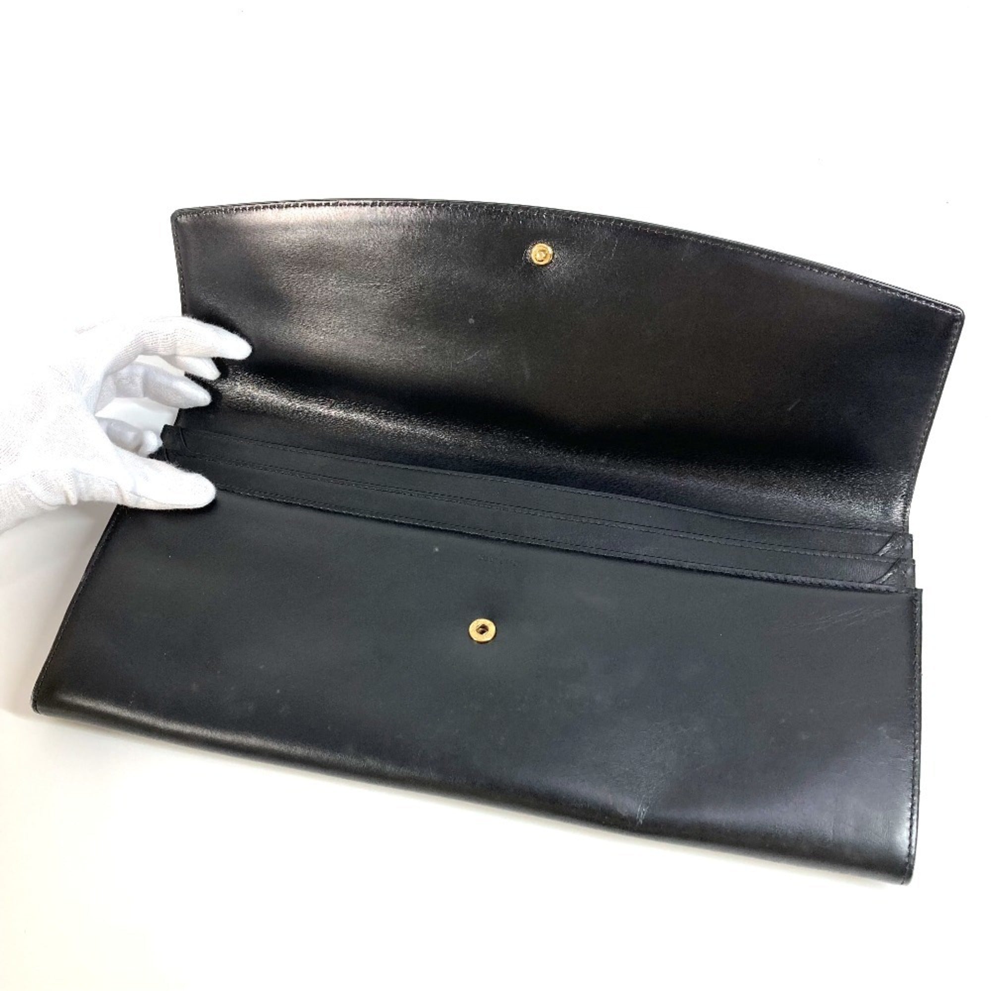 Louis Vuitton Black Leather Clutch Bag (Pre-Owned)