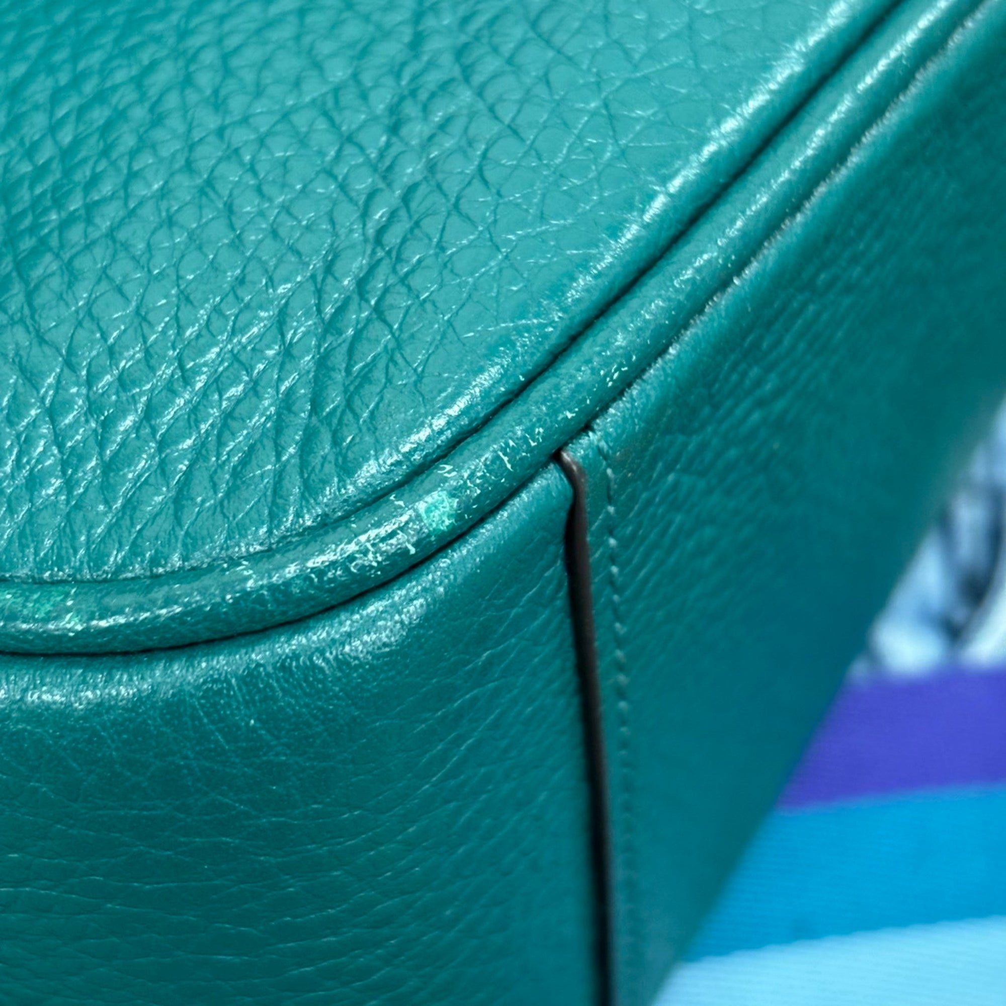 Coach Green Purple Blue Leather Shoulder Bag (Pre-Owned)