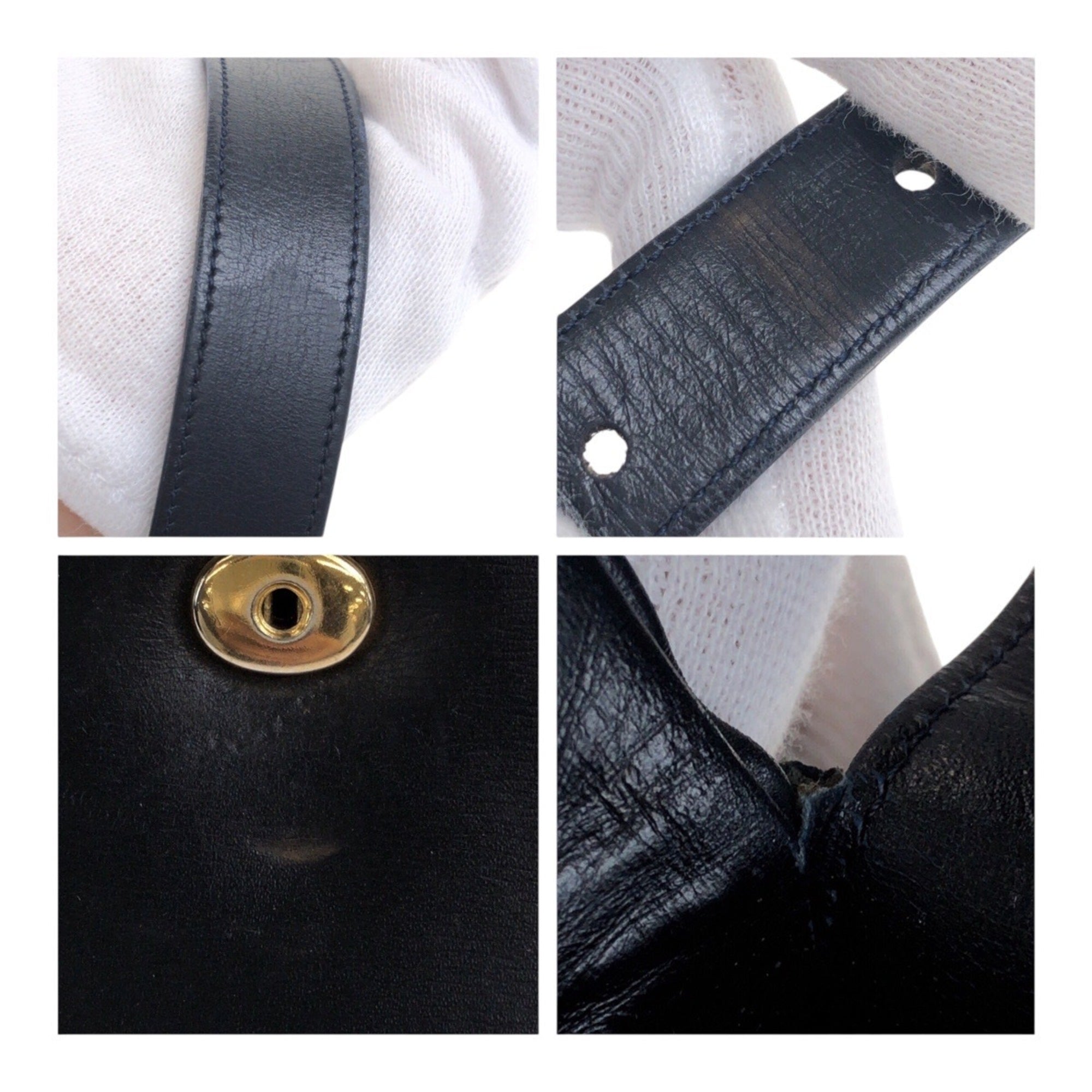 Cartier Sapphire Line Black Leather Pochette Shoulder Bag (Pre-Owned)