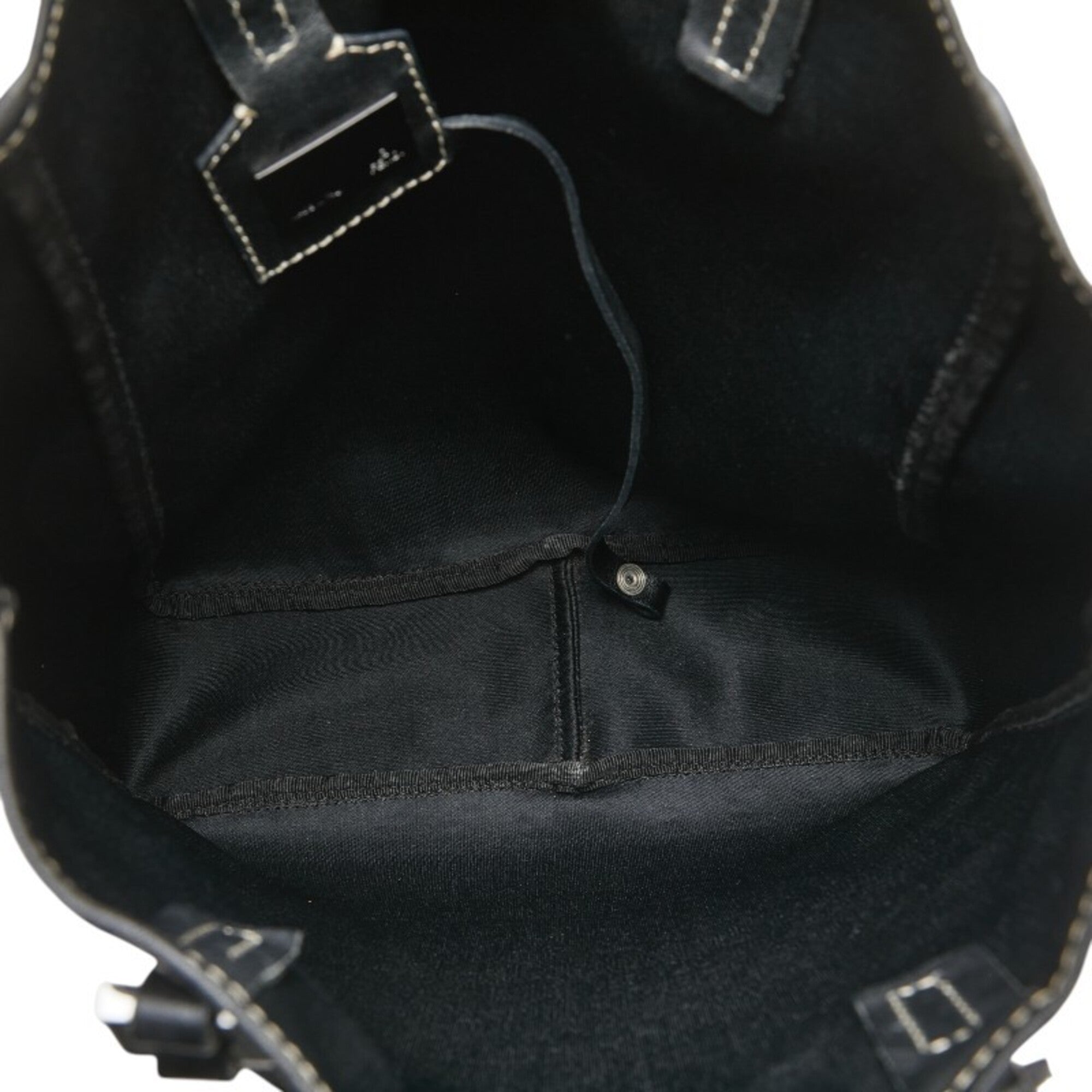 Fendi Zucchino Black Canvas Leather Handbag Pouch (Pre-Owned)