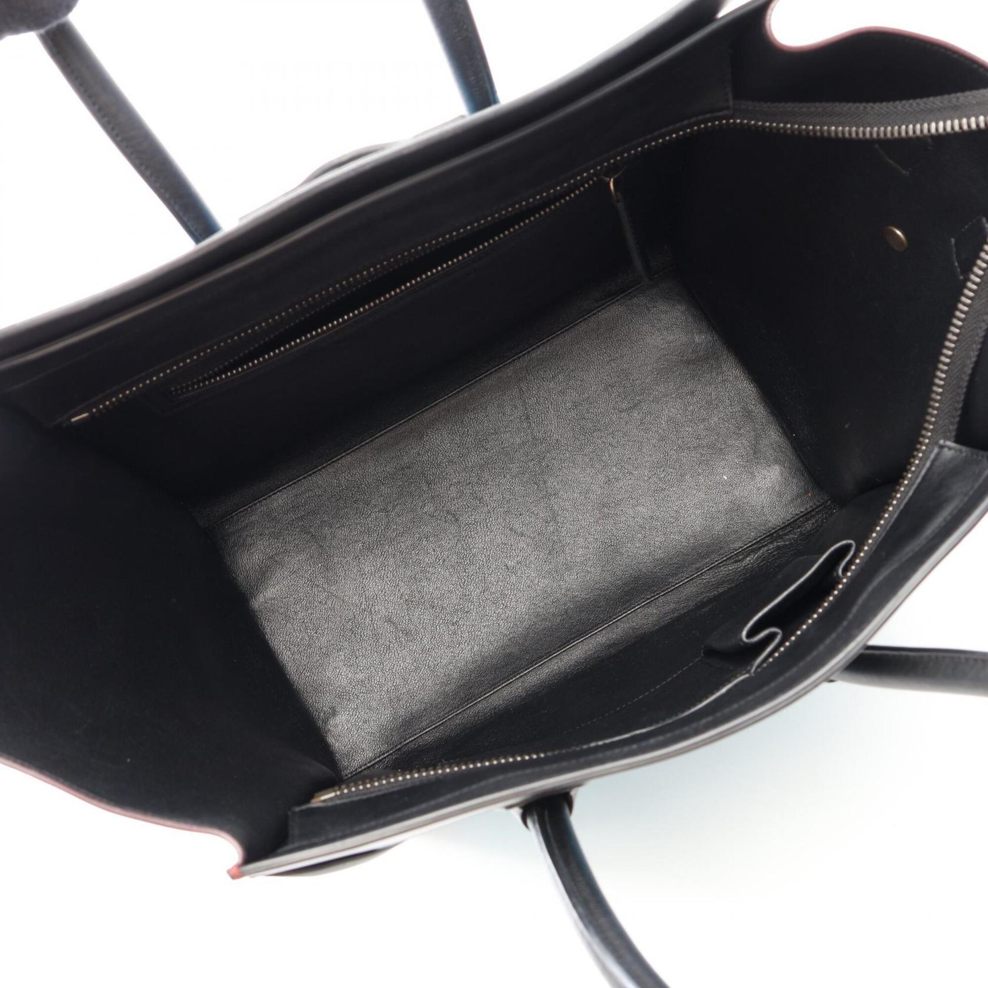 Celine Black Blue Brown Leather Handbag (Pre-Owned)