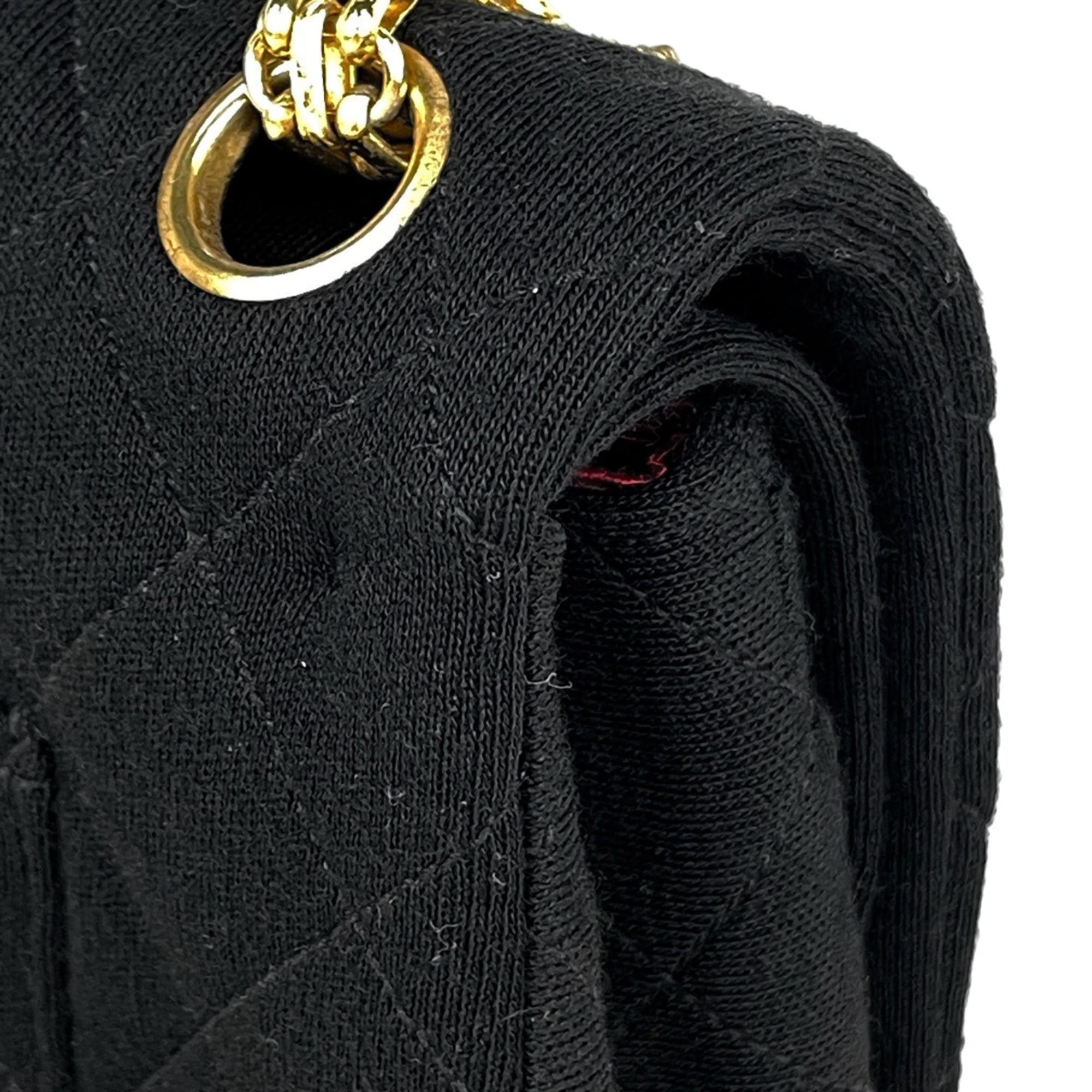 Chanel Matelasse Black Jersey Shoulder Bag (Pre-Owned)