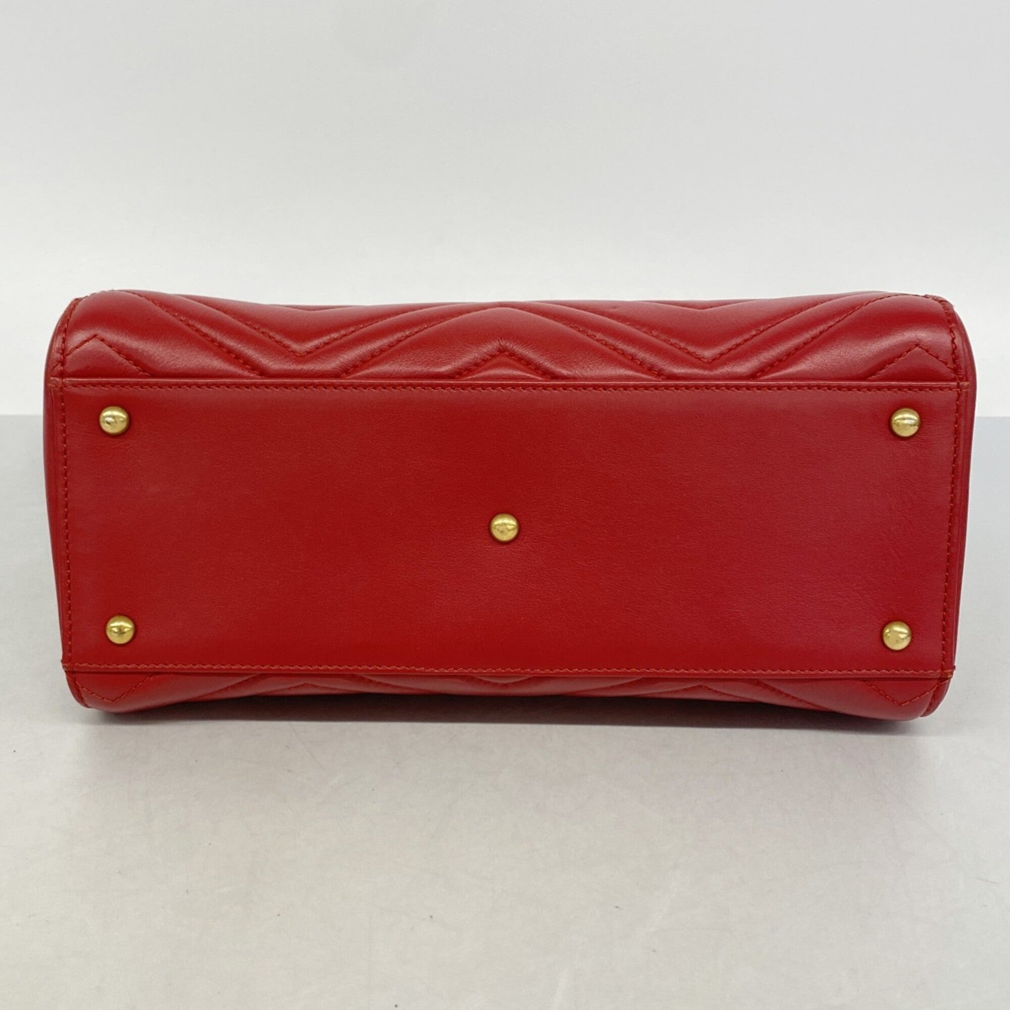 Gucci Red Color Leather Handbag (Pre-Owned)