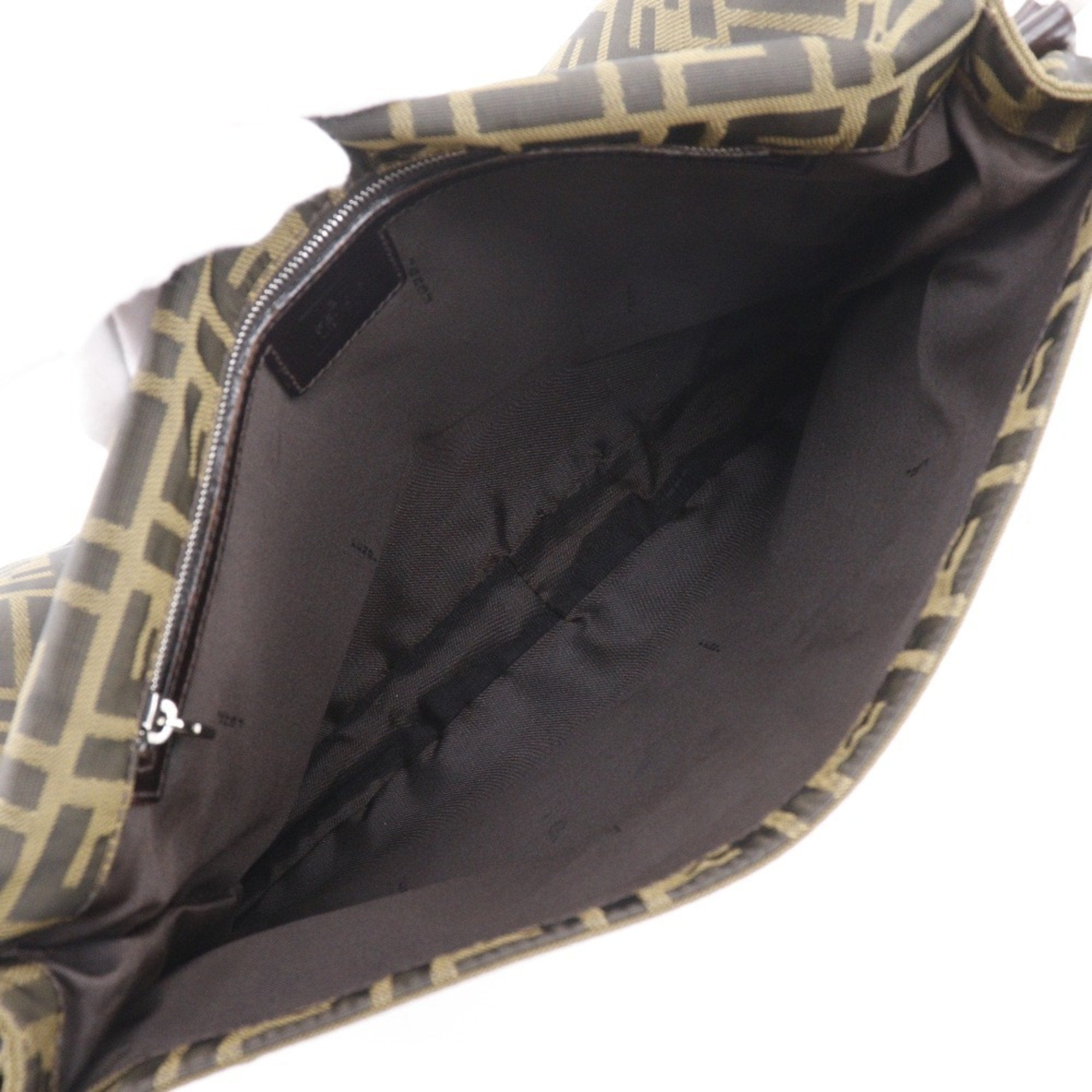 Fendi Brown Nylon Canvas Shoulder Bag (Pre-Owned)