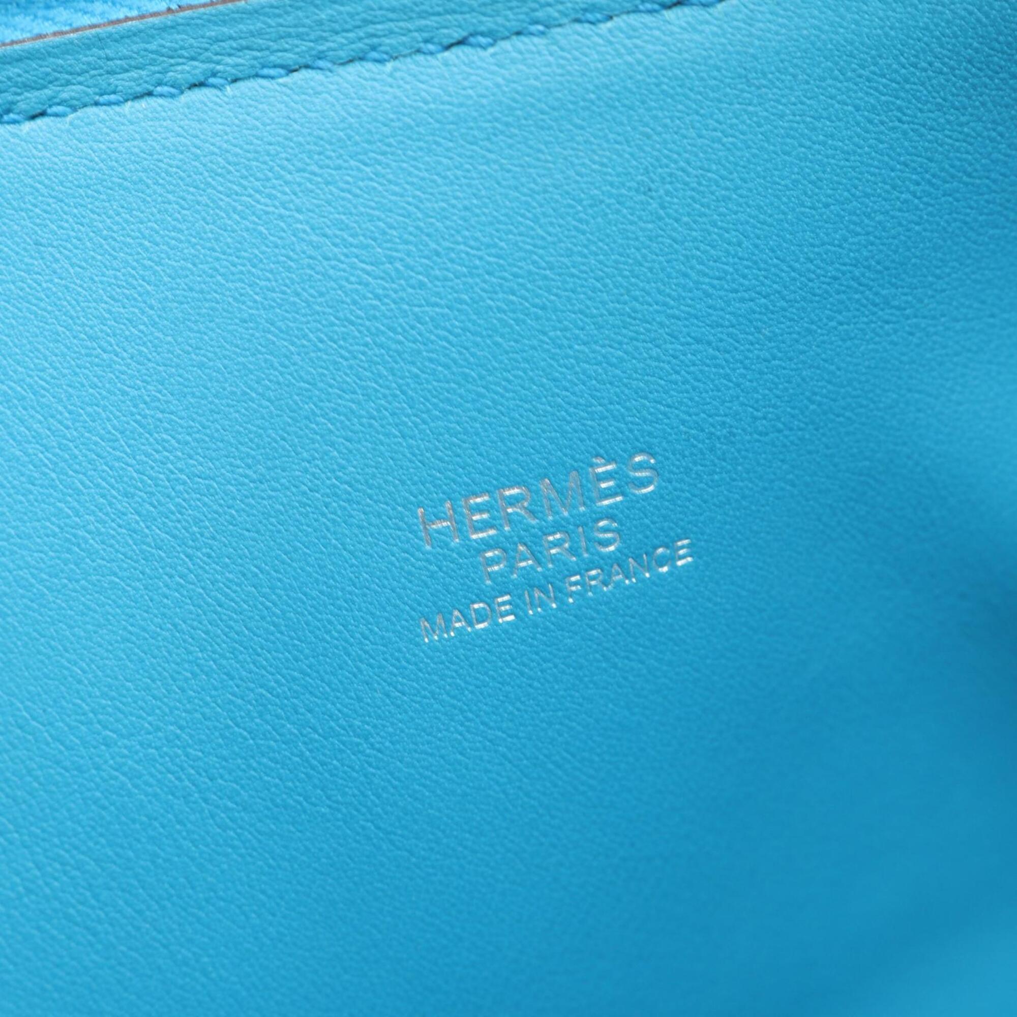 Hermes Blue Taurillon Clemence Leather Leather Handbag (Pre-Owned)