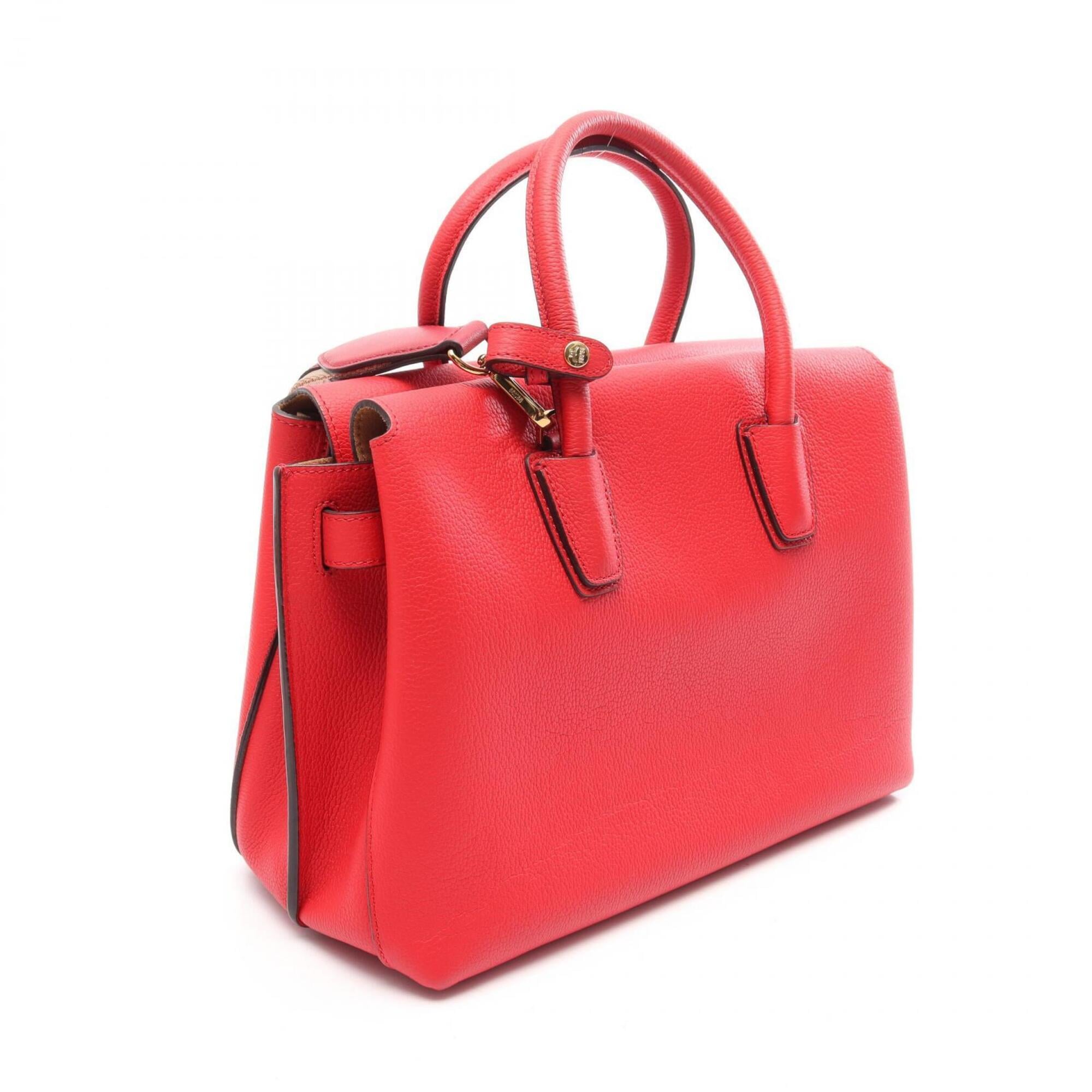 Mcm Red Color Leather Handbag (Pre-Owned)