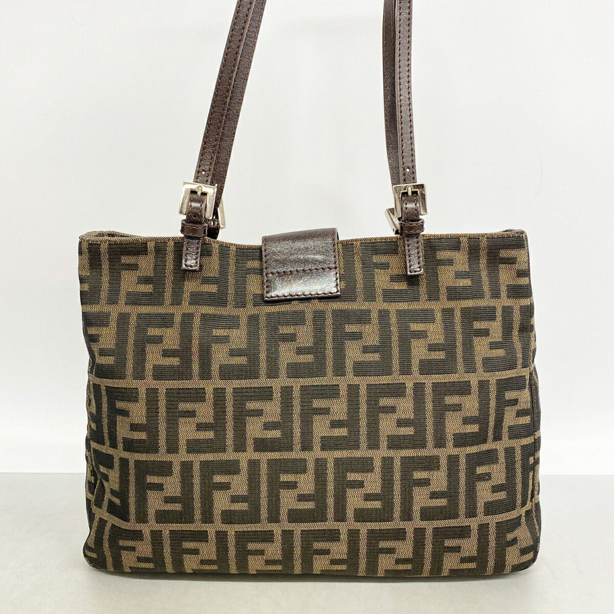 Fendi Brown Nylon Canvas Shoulder Bag (Pre-Owned)
