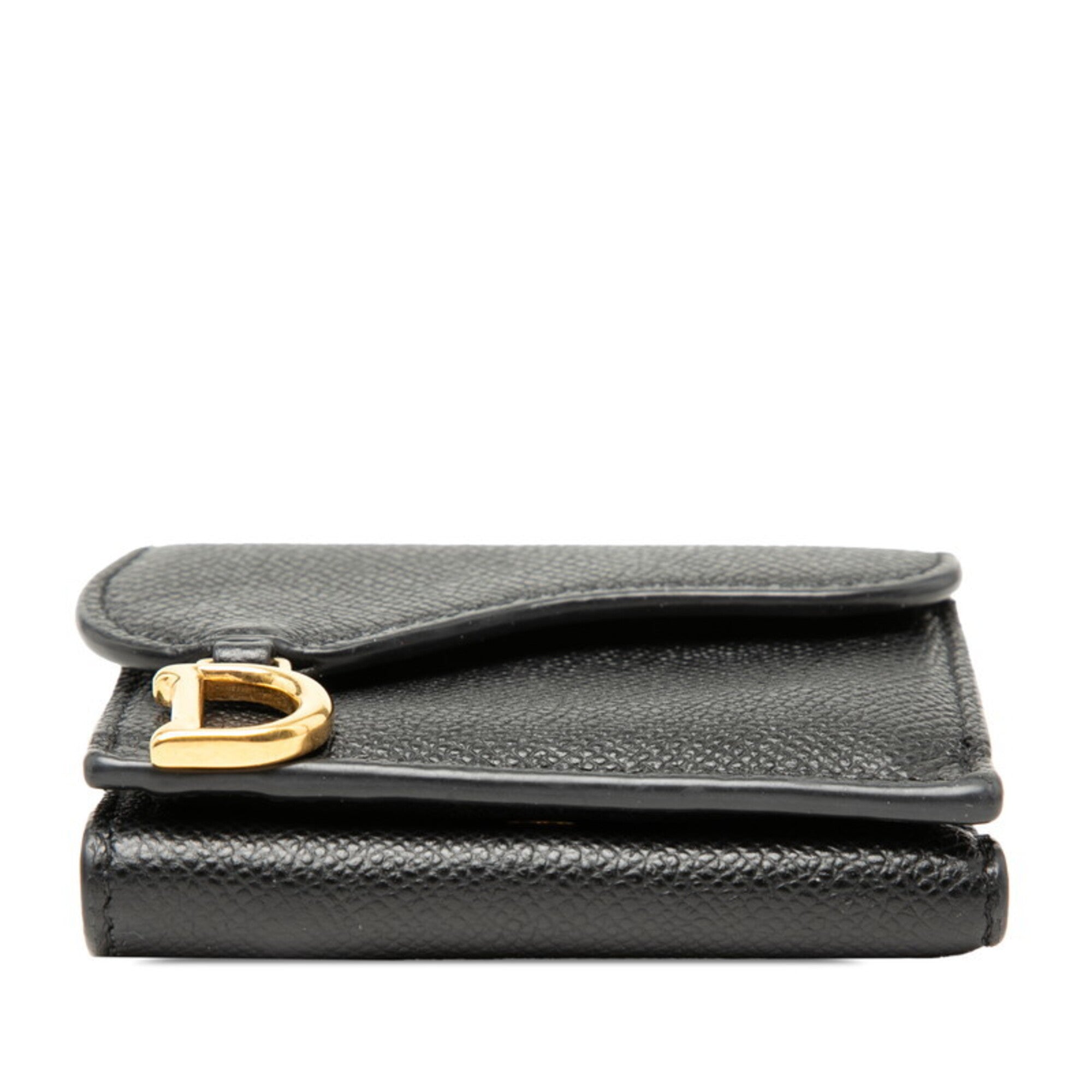 Christian Dior Black Leather Wallet (Tri-Fold) (Pre-Owned)