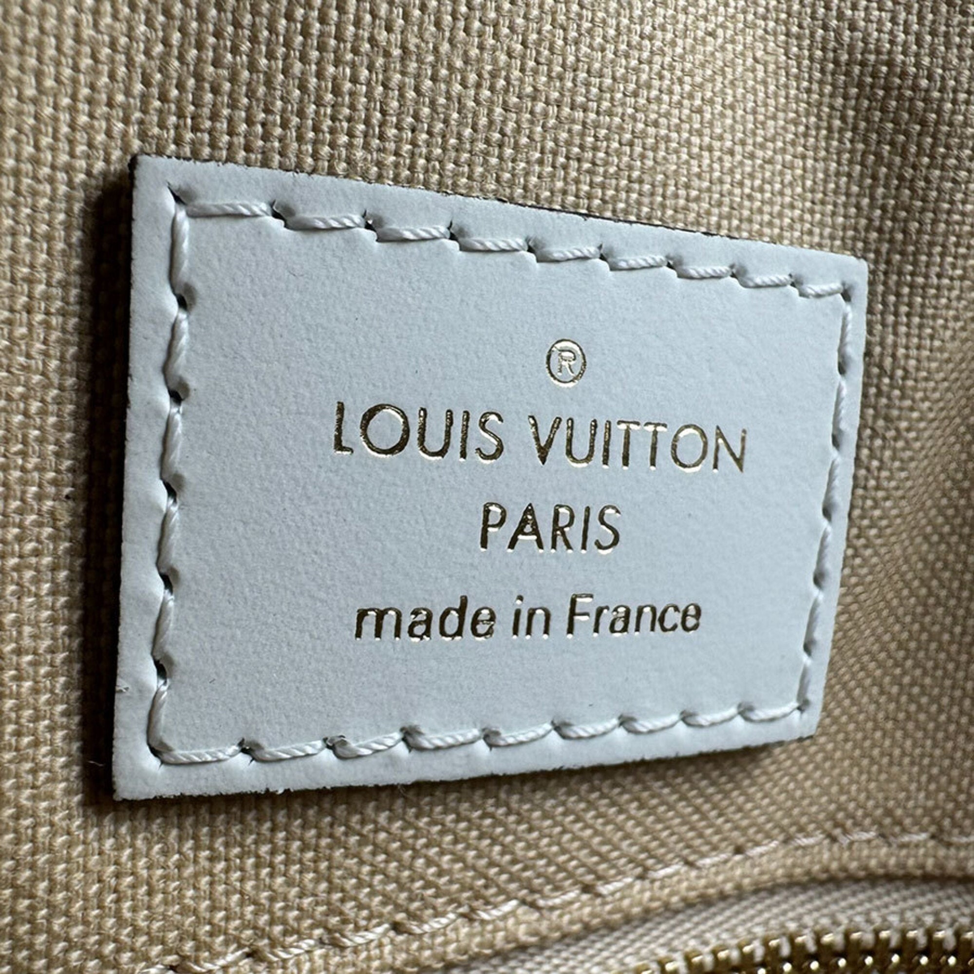 Louis Vuitton Beige Khaki White Pvc Handbag Shoulder Bag (Pre-Owned)
