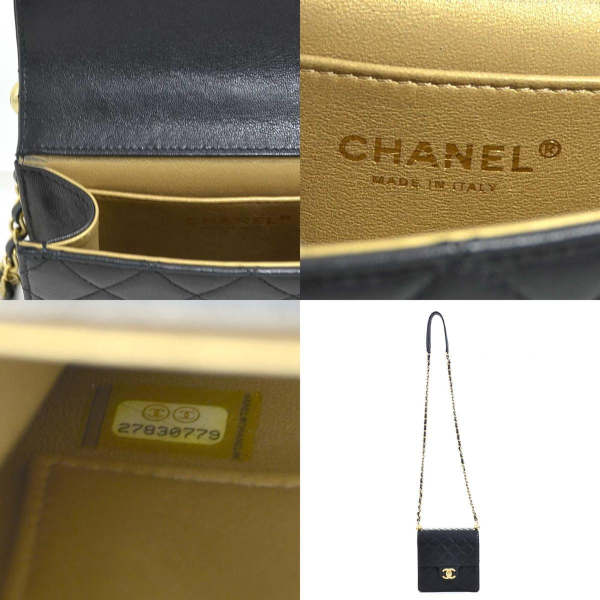 Chanel Black Off-White Leather Artificial Pearl Shoulder Bag (Pre-Owned)