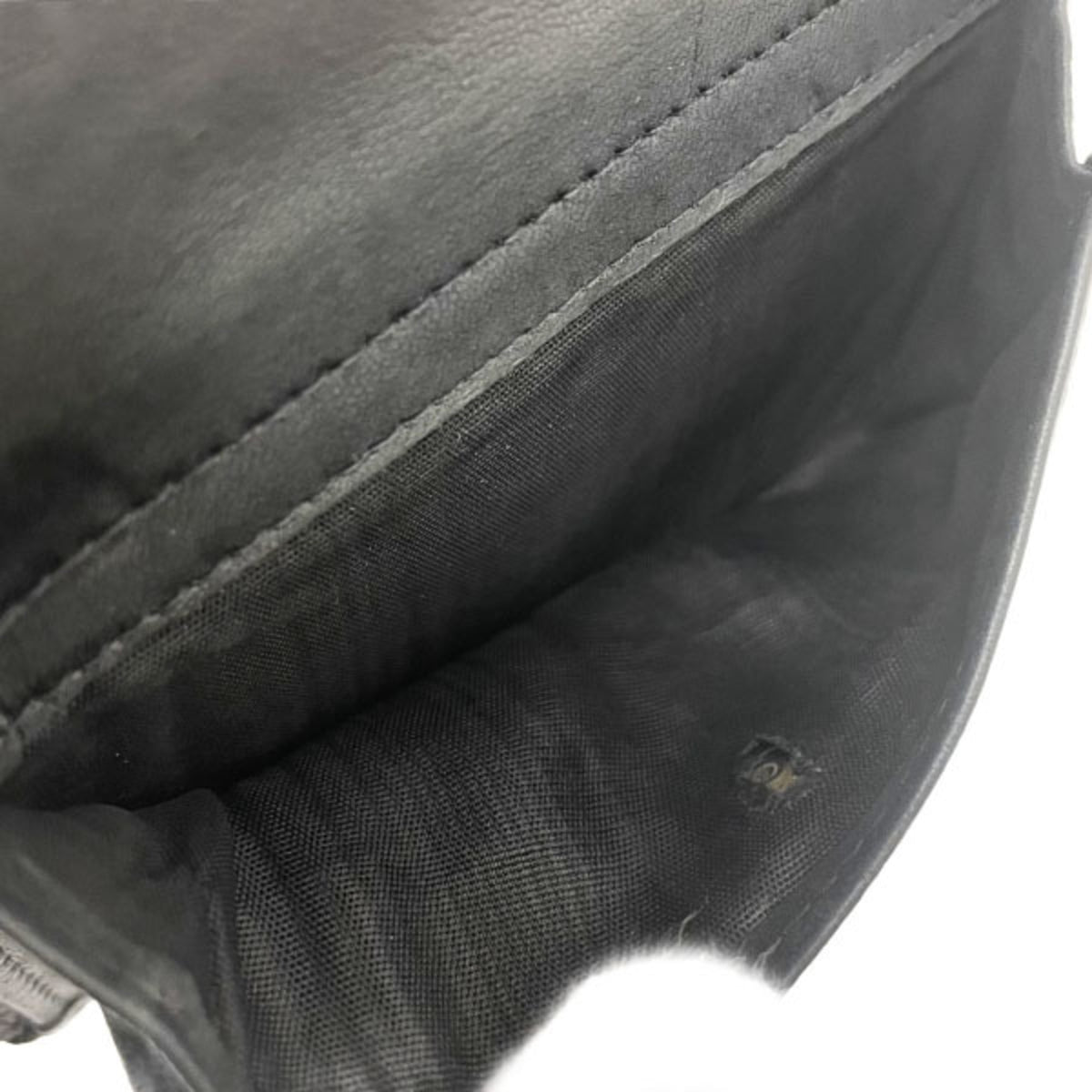 Chanel Black Grained Calfskin Wallet (Tri-Fold) (Pre-Owned)
