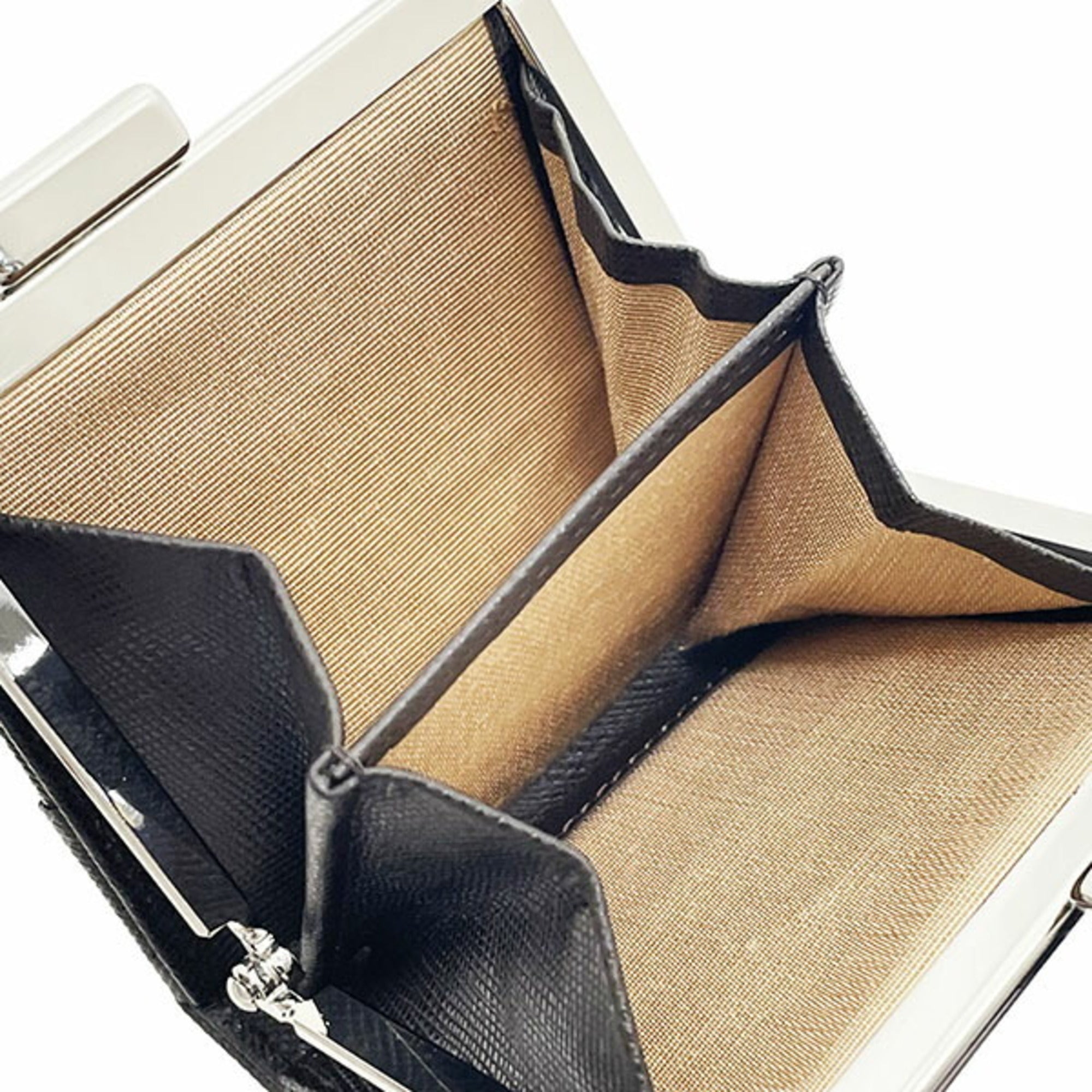 Burberry Beige Dark Brown Nylon Leather Coin Purse/Coin Case (Pre-Owned)