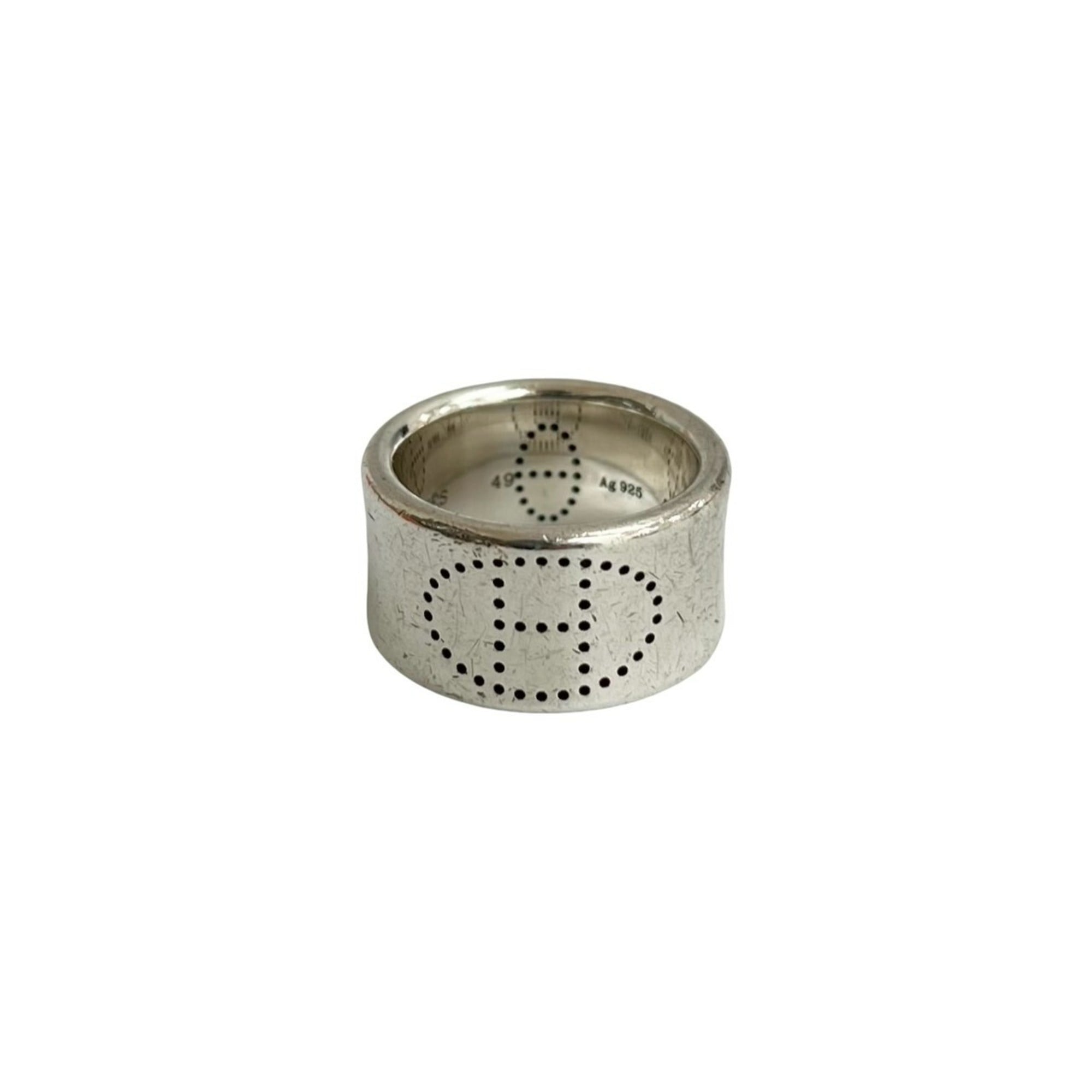 Hermes Silver Silver 925 Band Ring (Pre-Owned)
