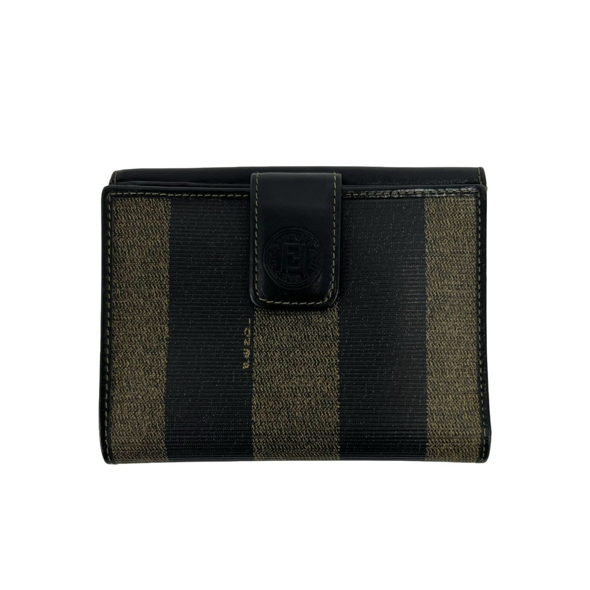 Fendi Black Khaki Canvas Leather Wallet (Bi-Fold) (Pre-Owned)