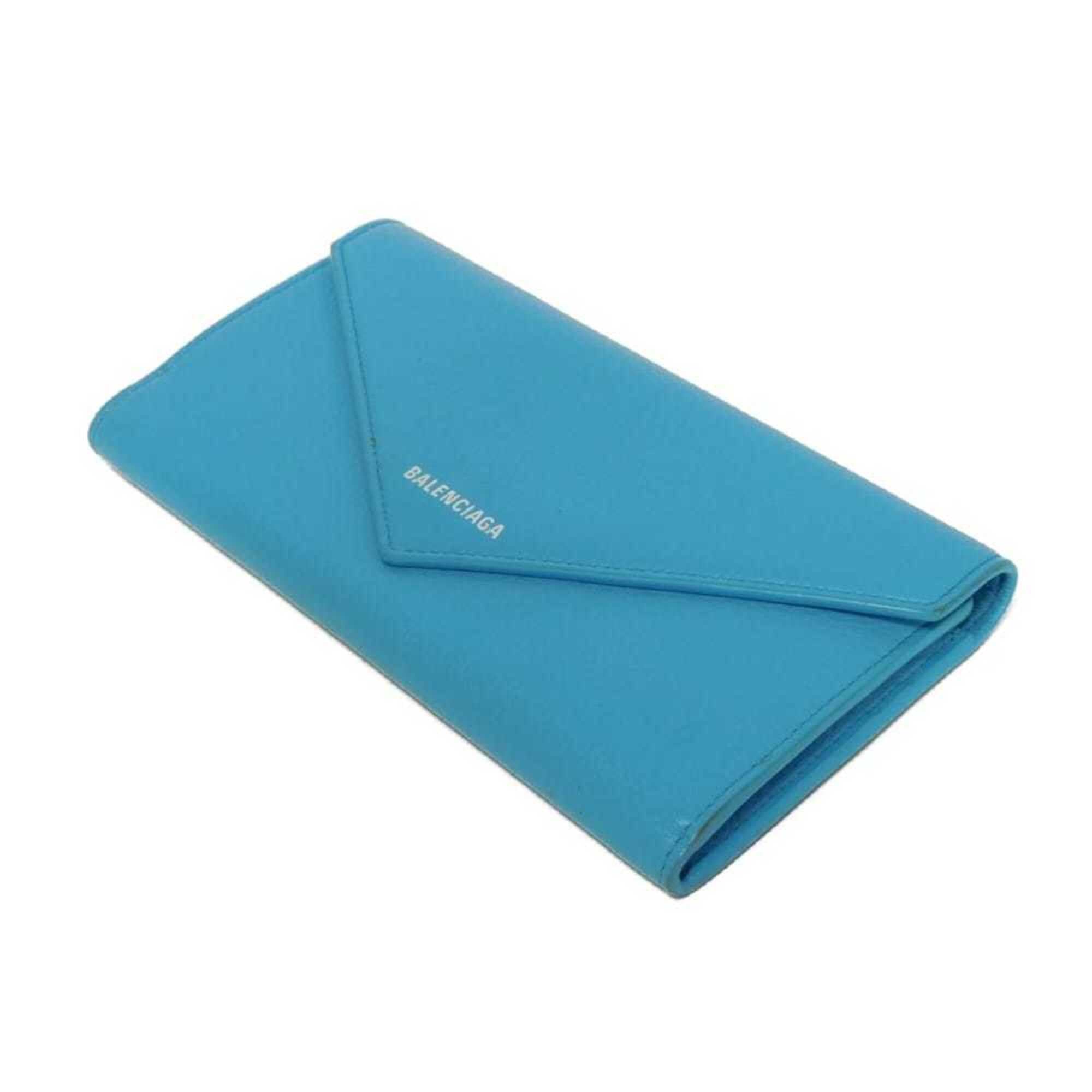 Balenciaga Blue Leather Long Wallet (Bi-Fold) (Pre-Owned)