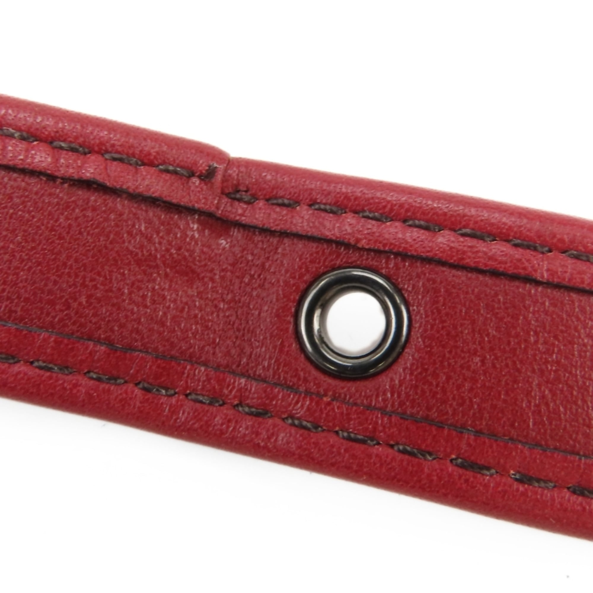Coach Red Color Leather Pochette Shoulder Bag (Pre-Owned)