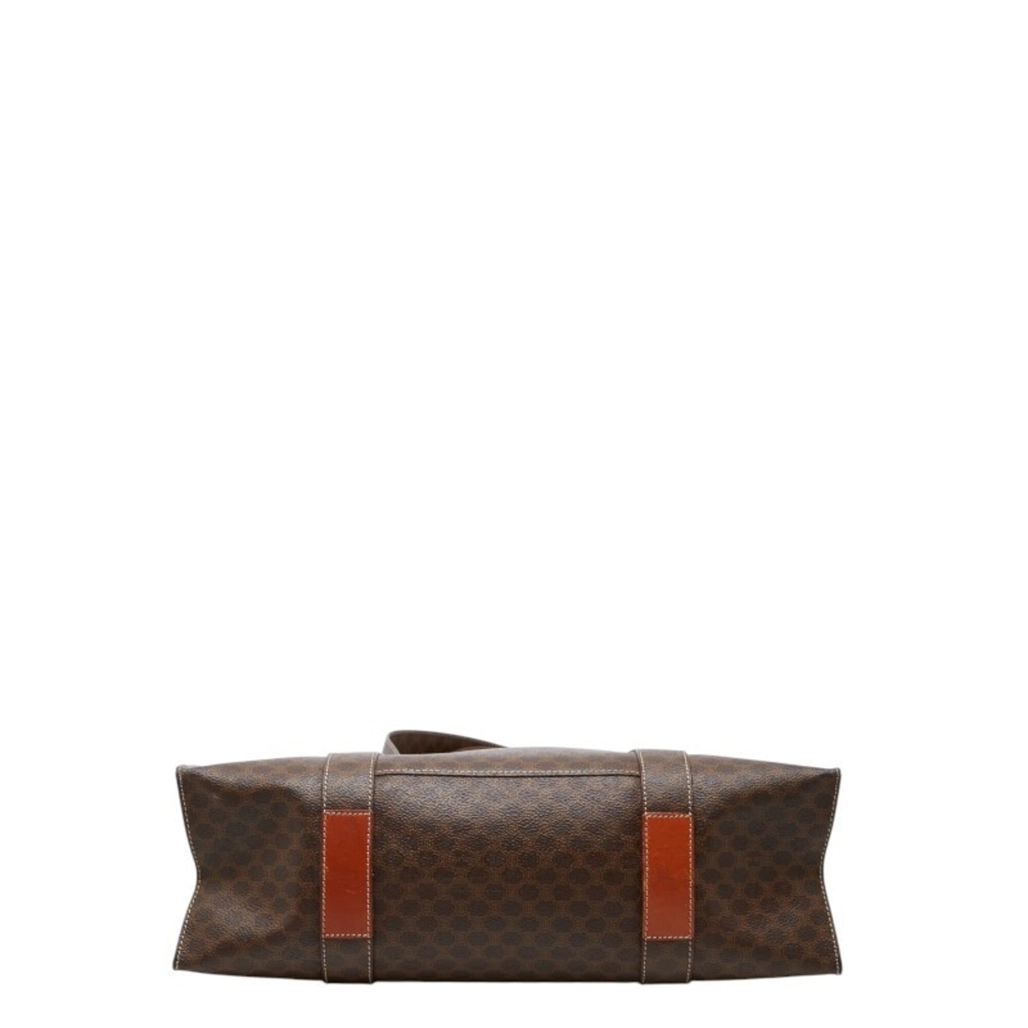 Celine Macadam Brown Pvc Leather Handbag Tote Bag (Pre-Owned)