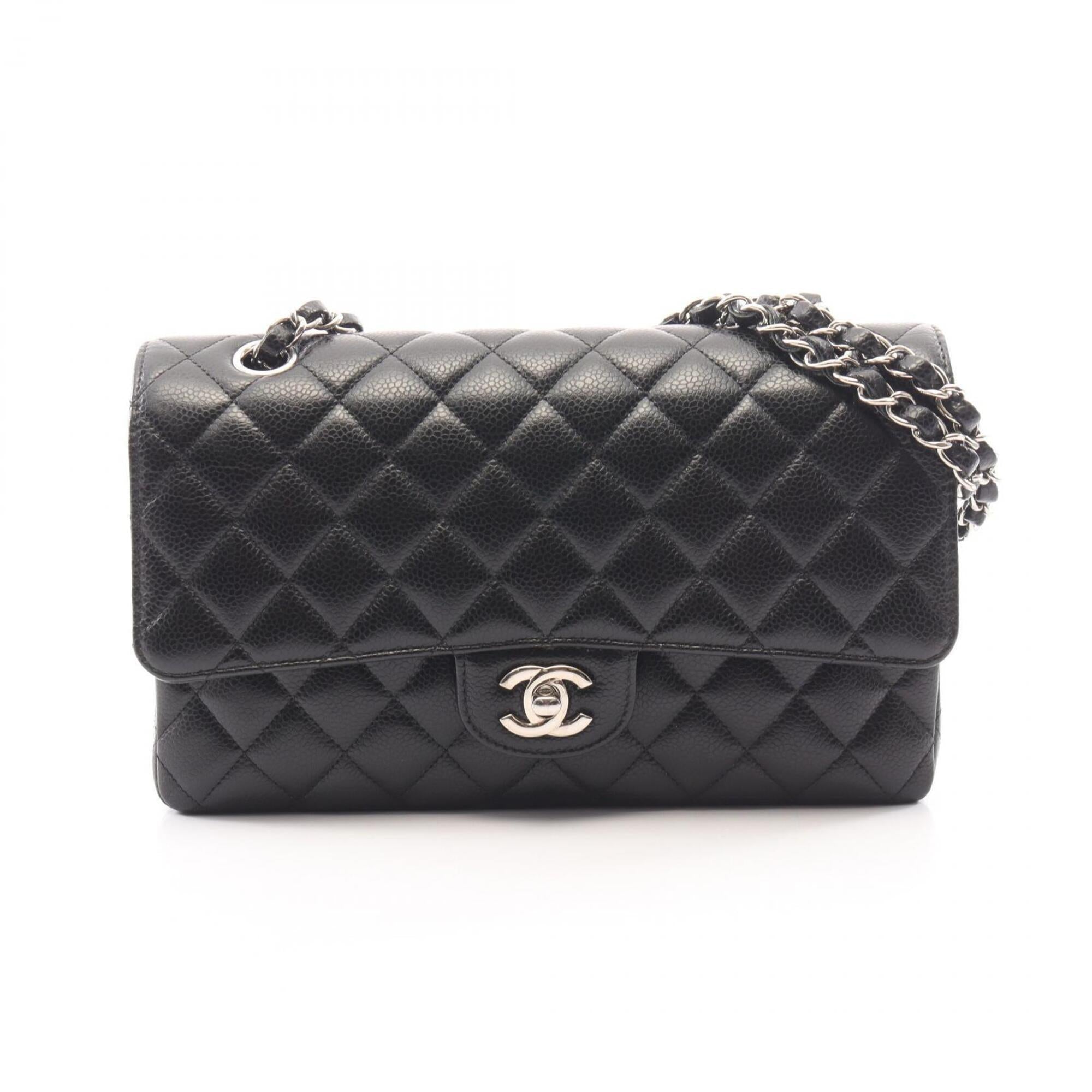 Chanel Black Leather Handbag Shoulder Bag (Pre-Owned)