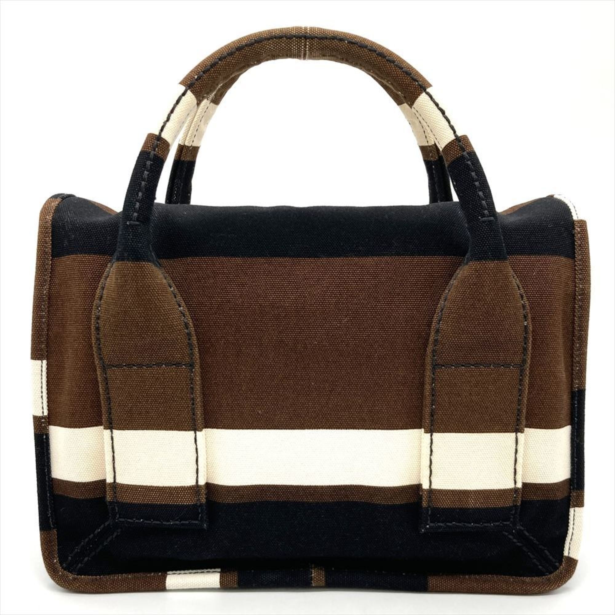 Prada Brown Multi-Color Canvas Handbag (Pre-Owned)