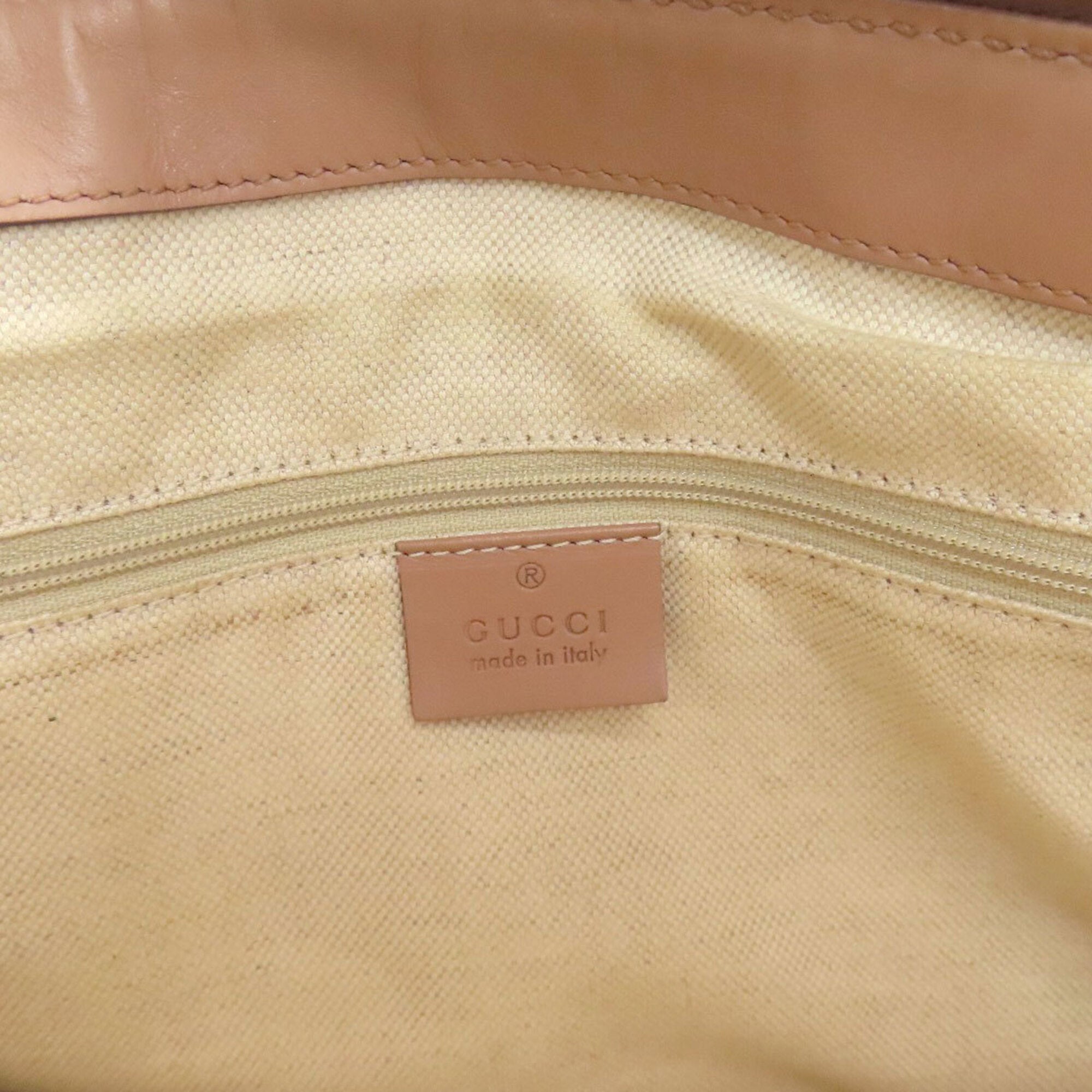 Gucci Diamante Beige Pink Beige Canvas Handbag (Pre-Owned)
