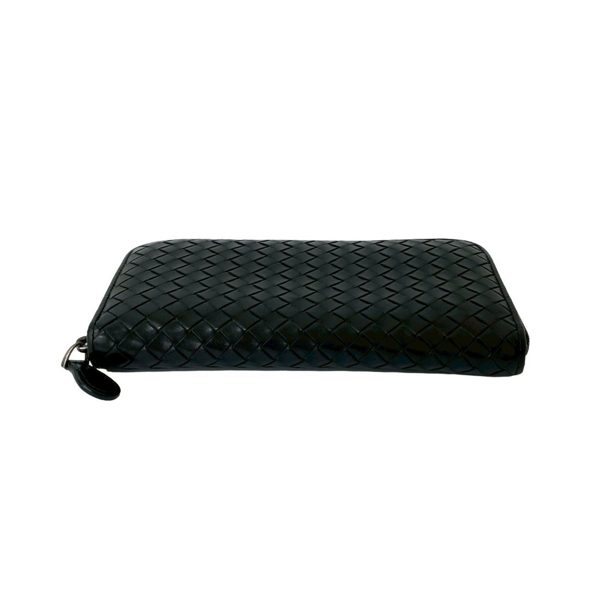 Bottega Veneta Black Leather Long Wallet (Bi-Fold) (Pre-Owned)