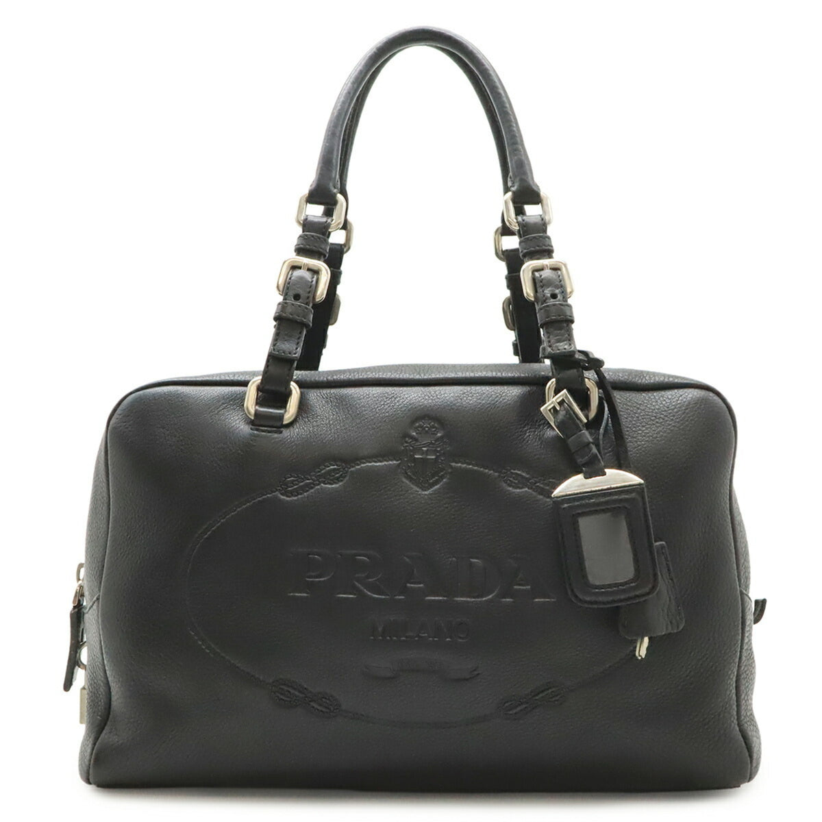 Prada Black Nero Leather Shoulder Bag Tote Bag (Pre-Owned)