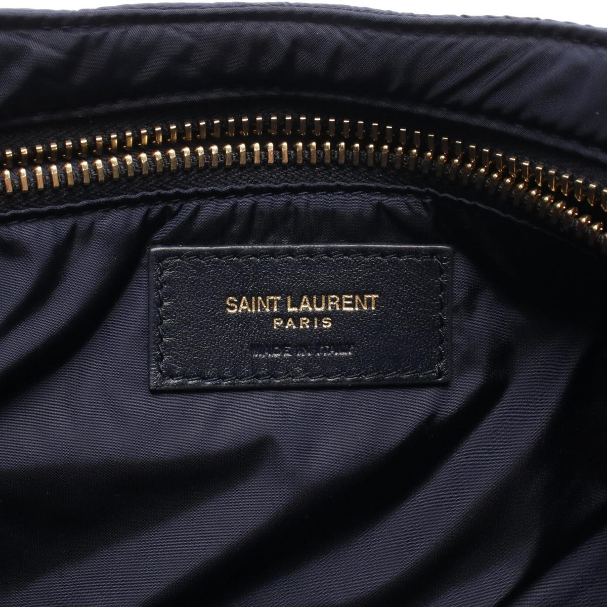 Yves Saint Laurent Navy Red Color Nylon Leather Handbag Shoulder Bag (Pre-Owned)