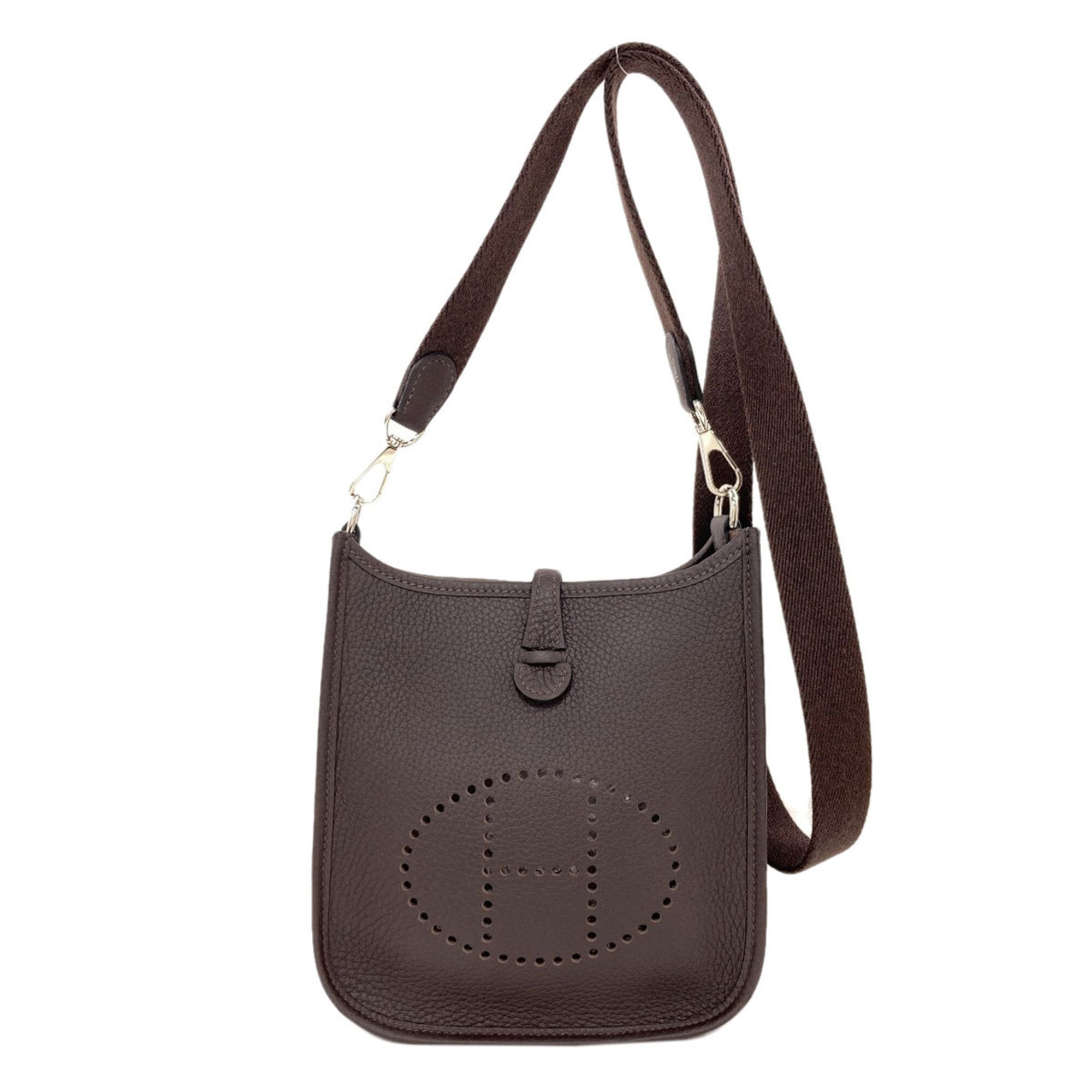 Hermes Dark Brown Leather Shoulder Bag (Pre-Owned)