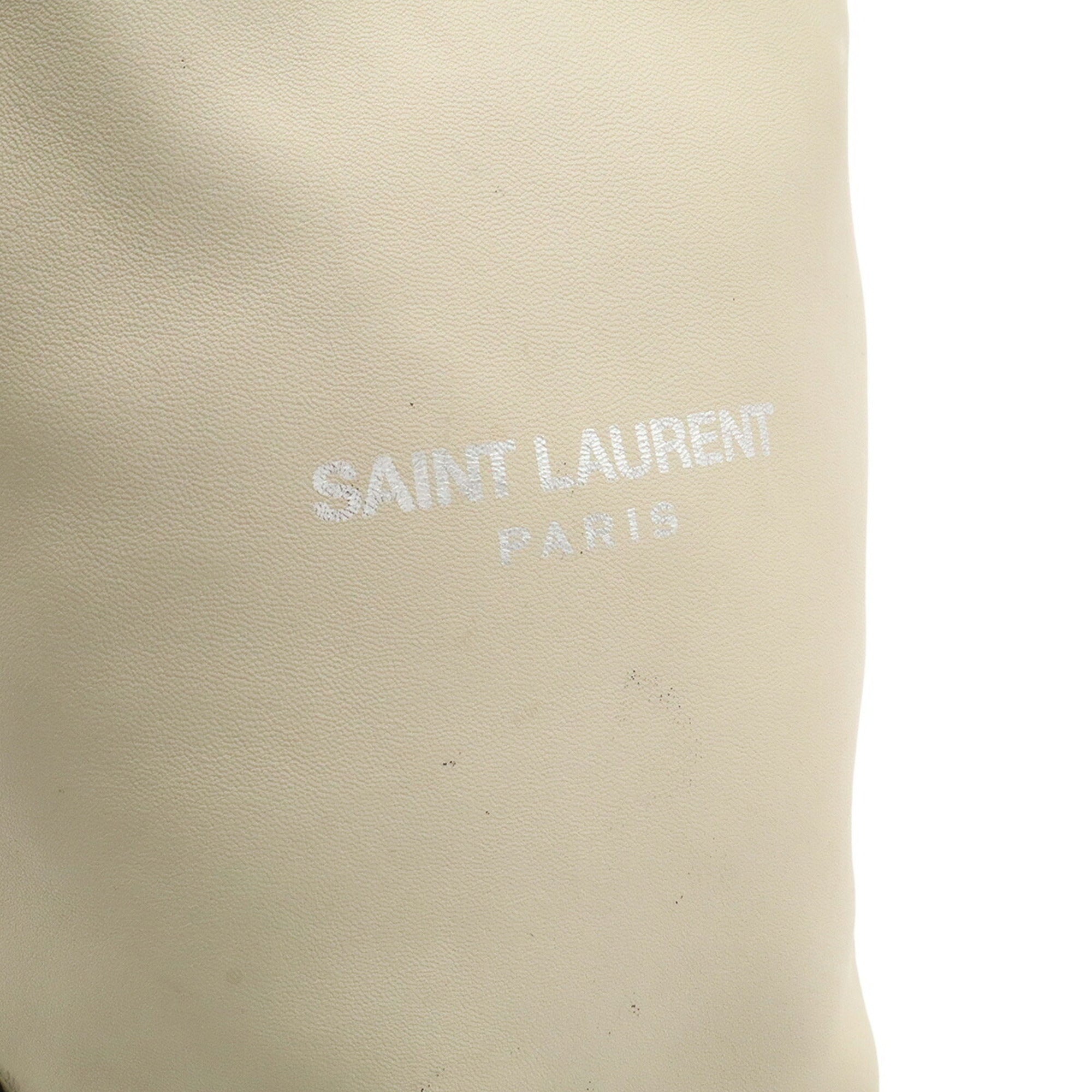 Yves Saint Laurent Ivory Leather Pouch Shoulder Bag (Pre-Owned)