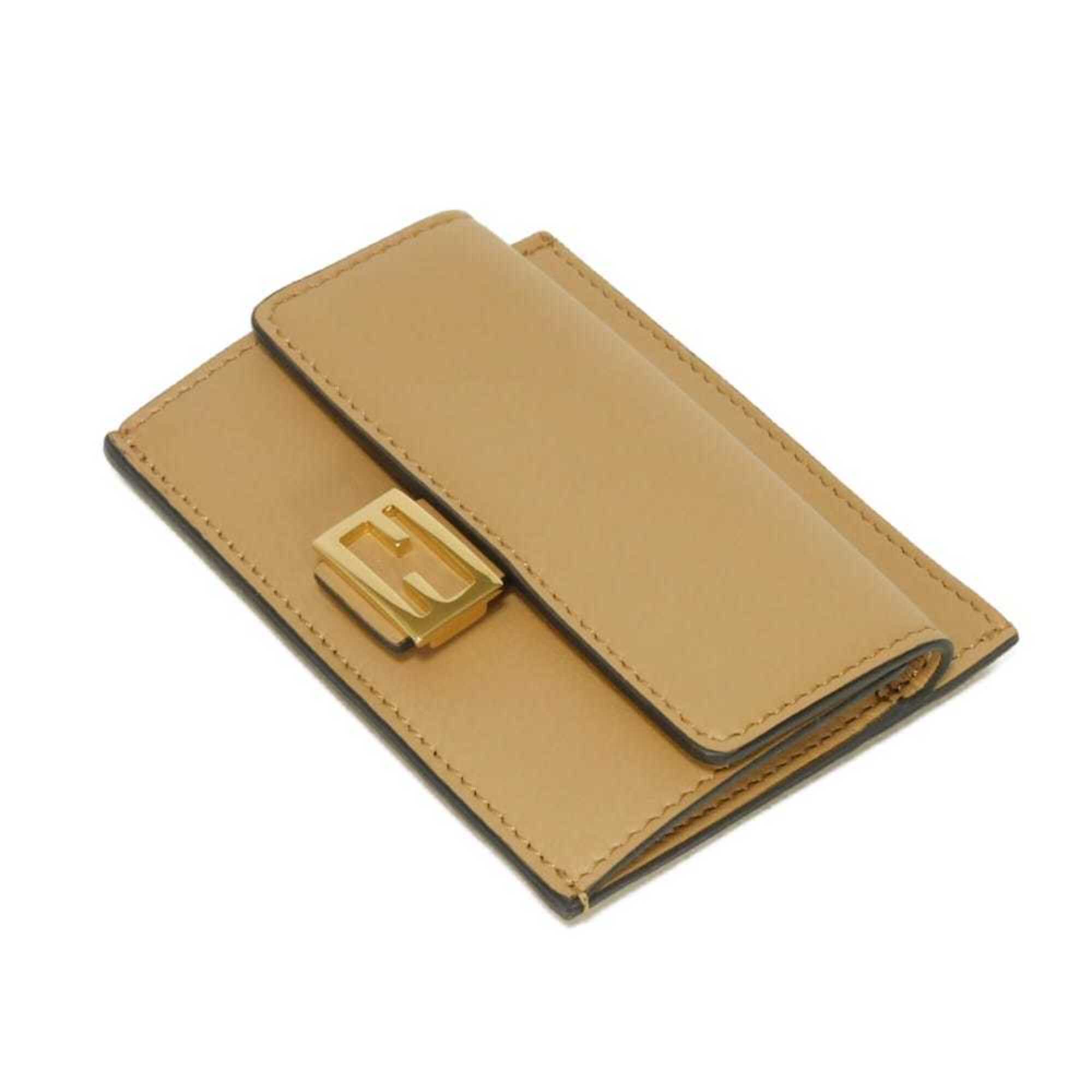 Fendi Beige Leather Coin Purse/Coin Case (Pre-Owned)