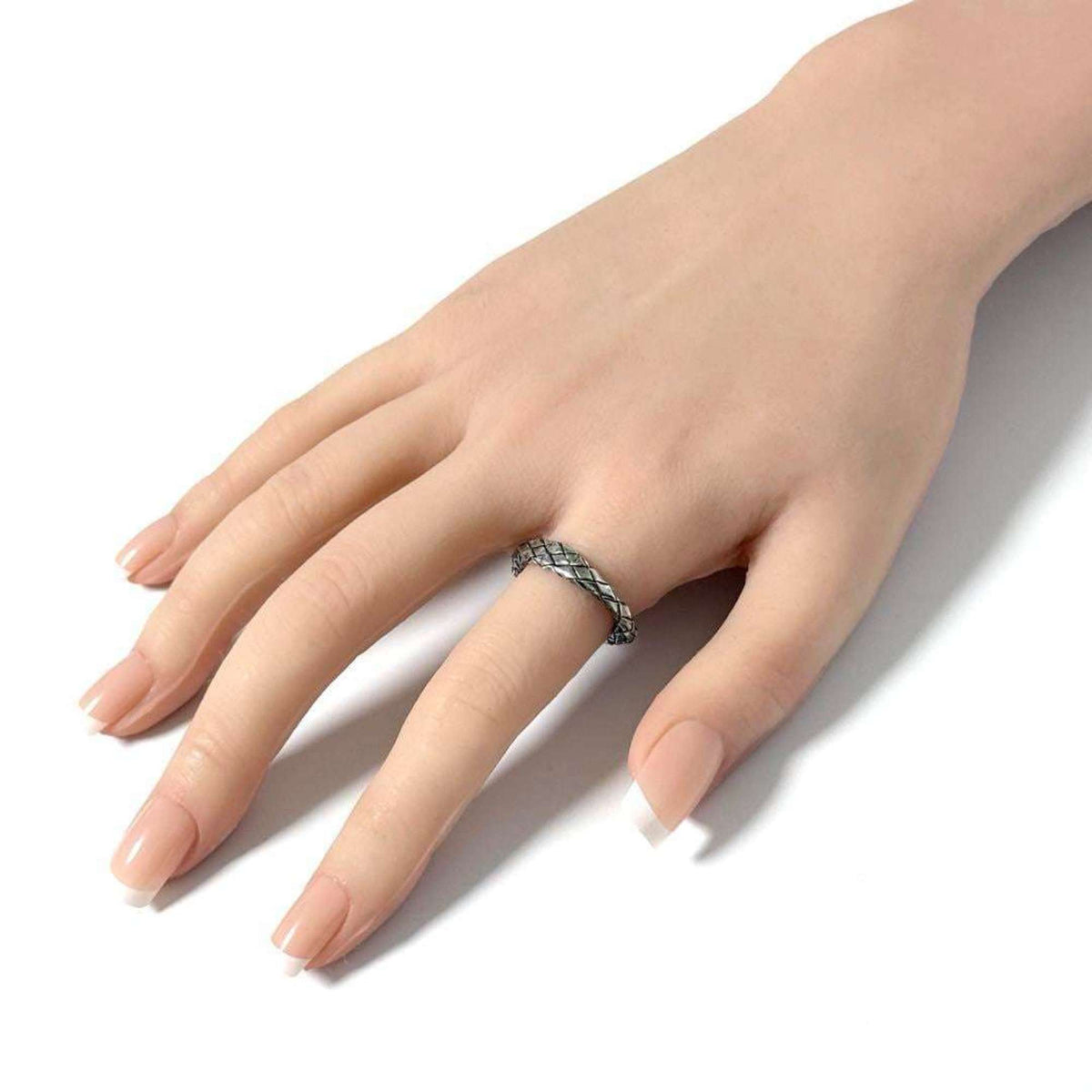 Bottega Veneta Silver 925 Band Ring (Pre-Owned)