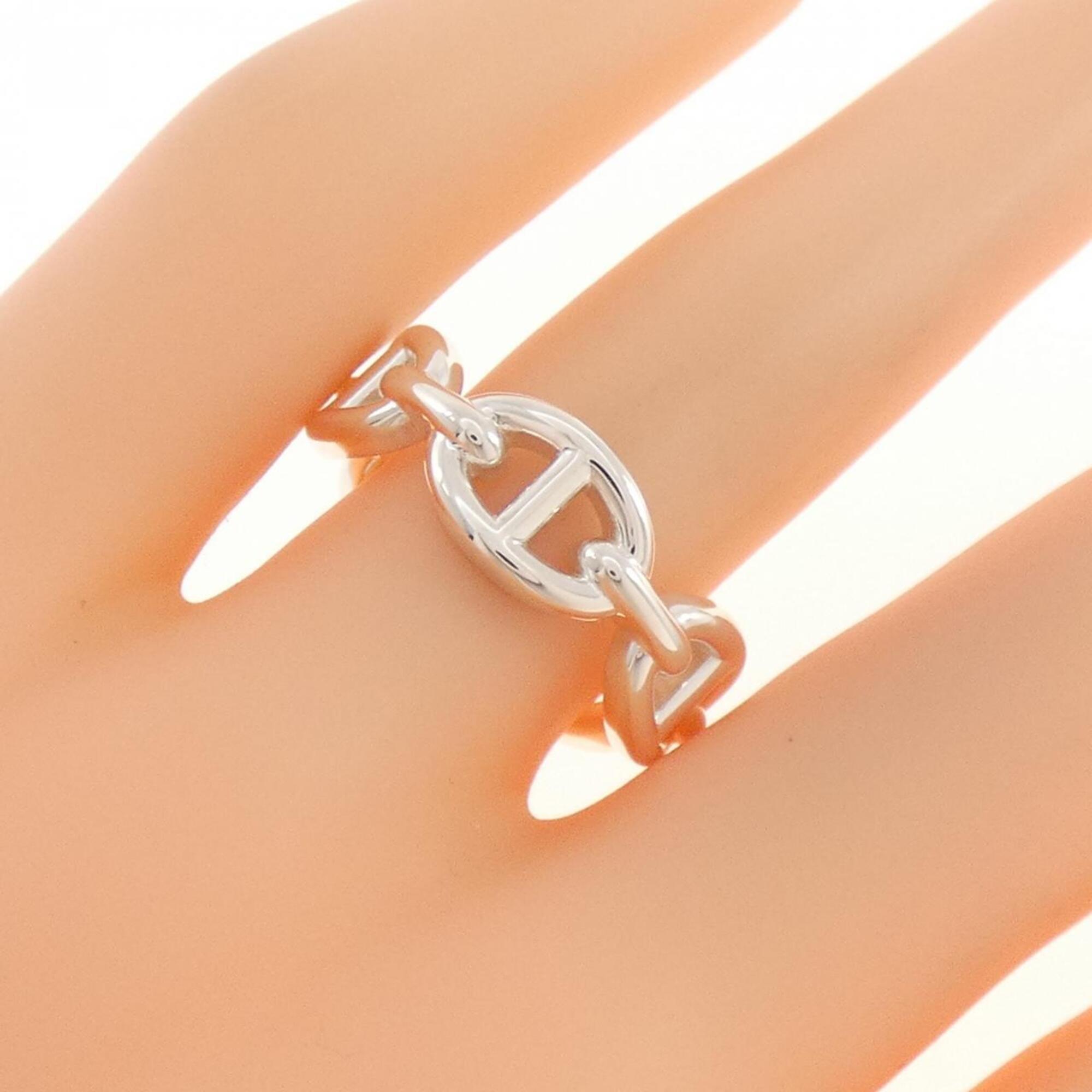 Hermes Silver 925 Band Ring (Pre-Owned)