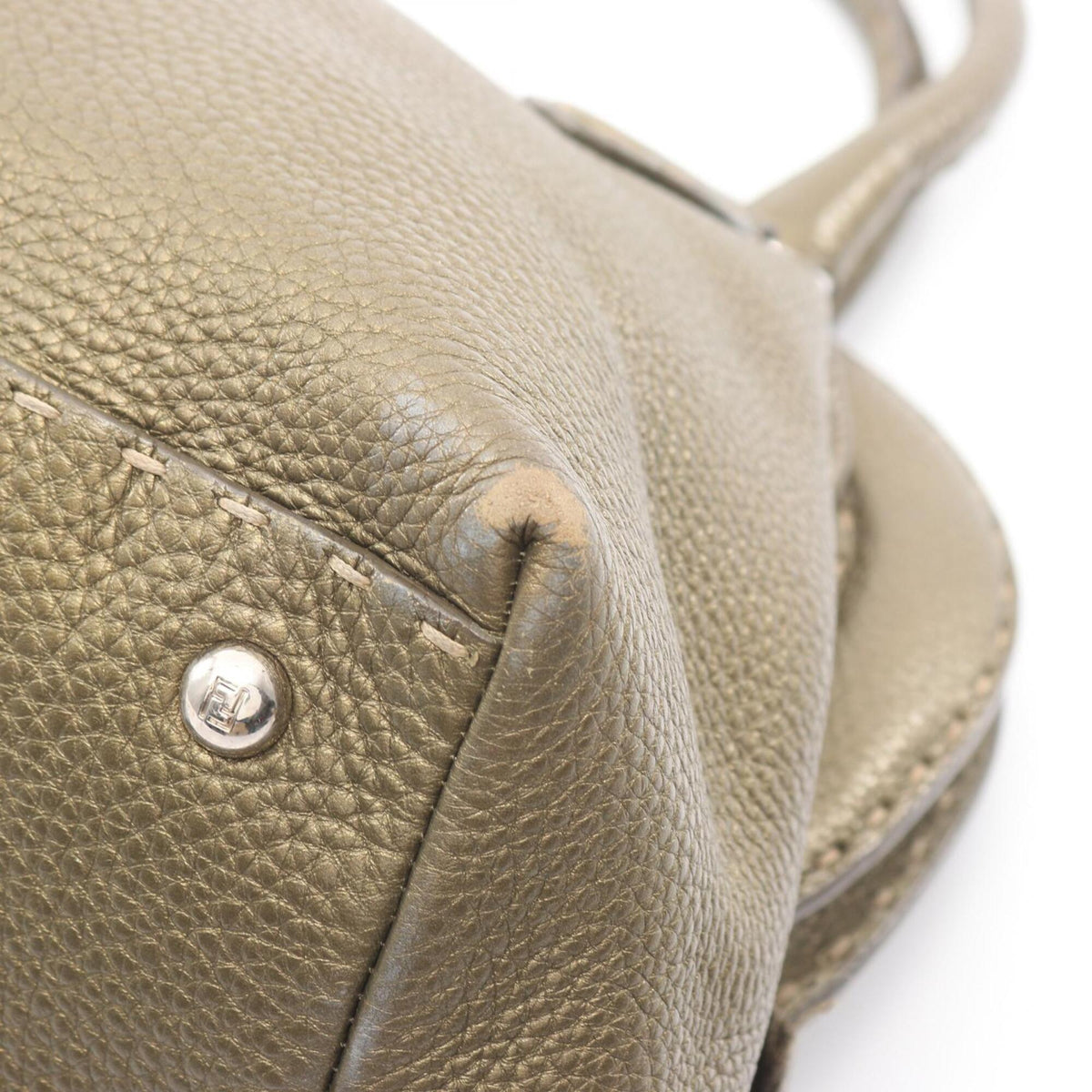 Fendi Khaki Leather Handbag (Pre-Owned)
