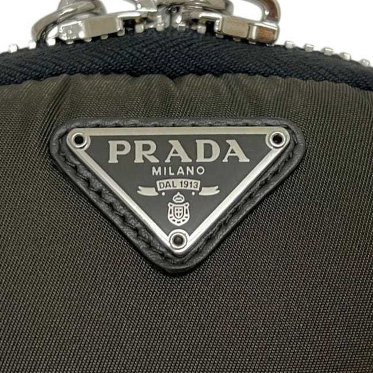 Prada Khaki Nylon Pochette Shoulder Bag (Pre-Owned)