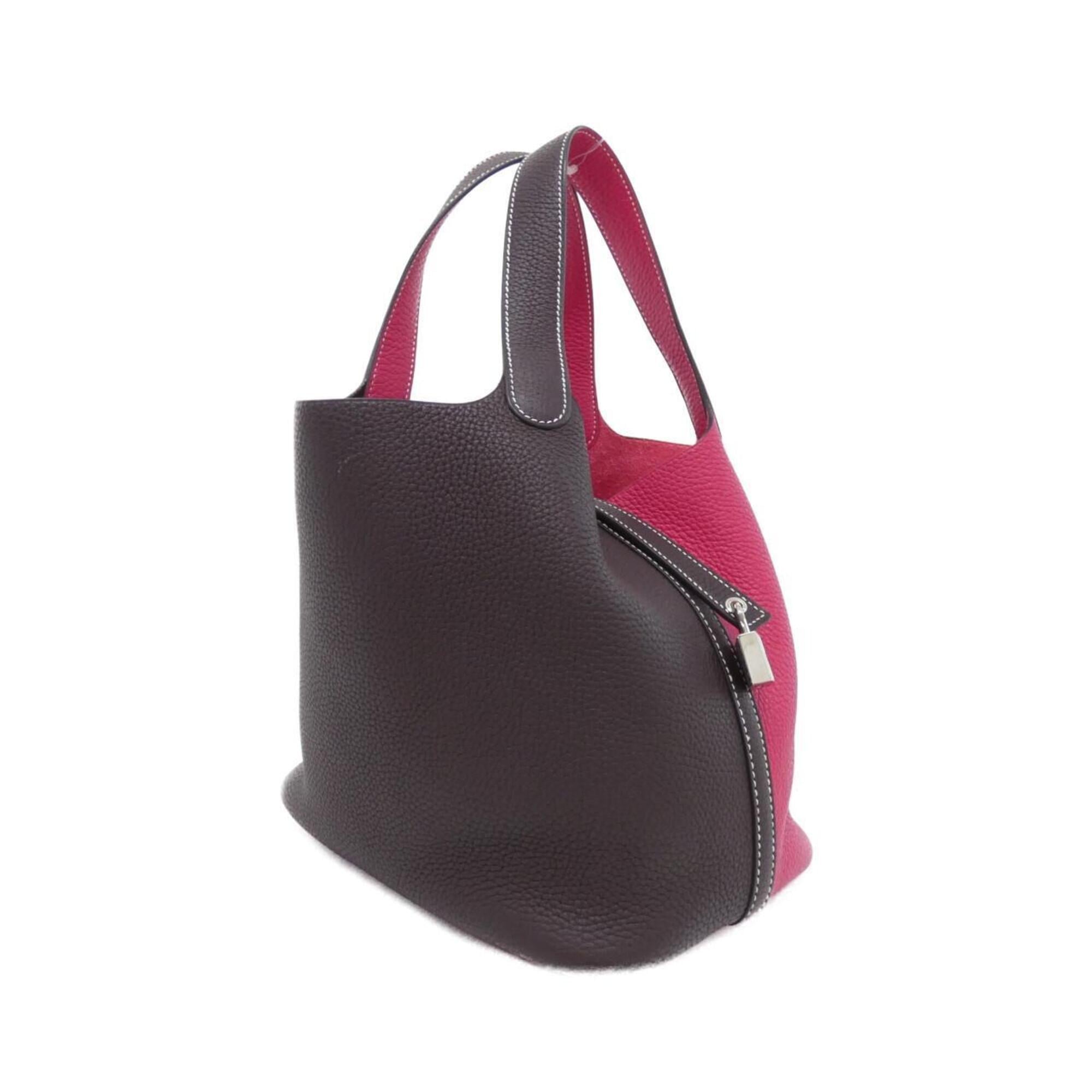 Hermes Brown Pink Taurillon Clemence Leather Handbag (Pre-Owned)