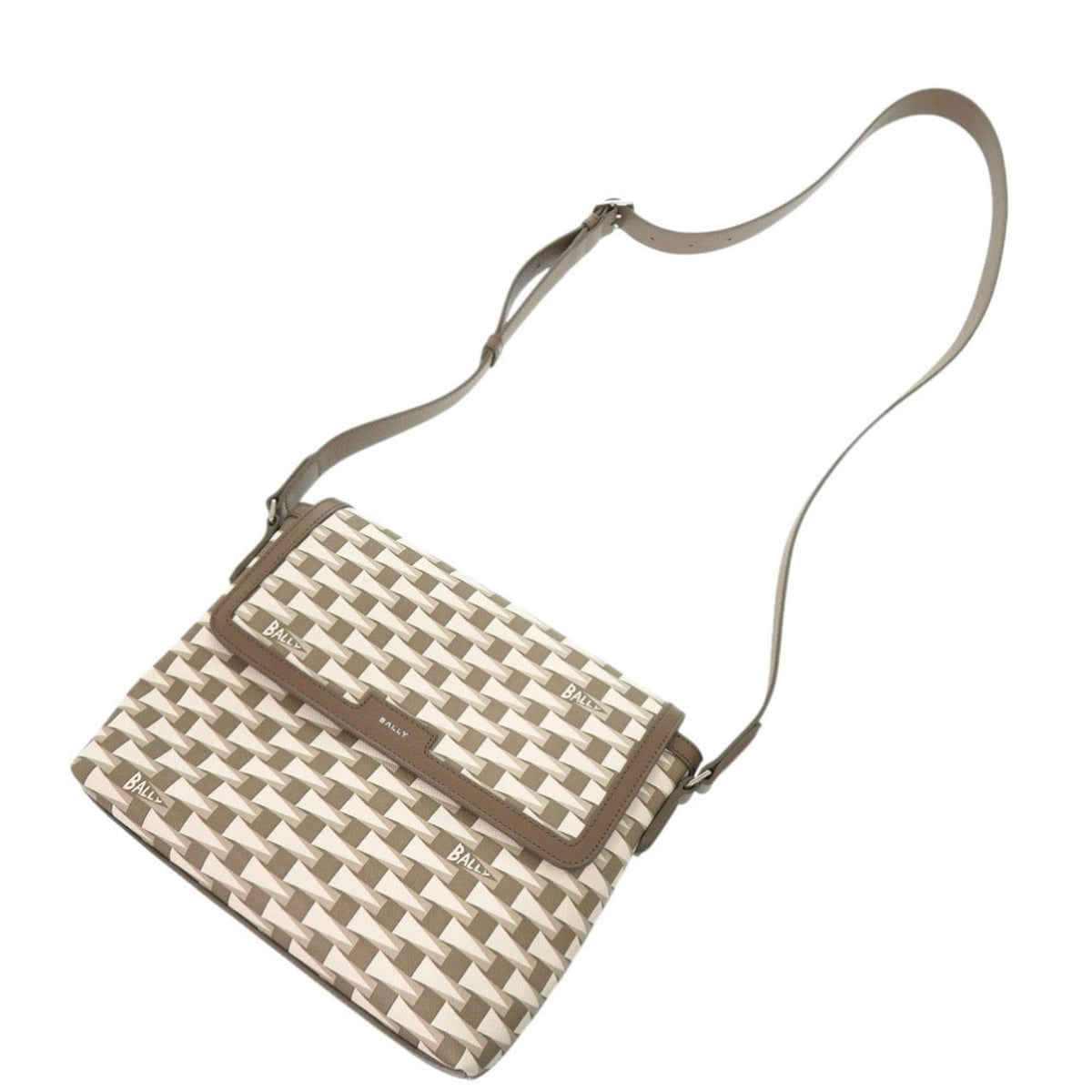 Bally Brown White Leather Shoulder Bag (Pre-Owned)