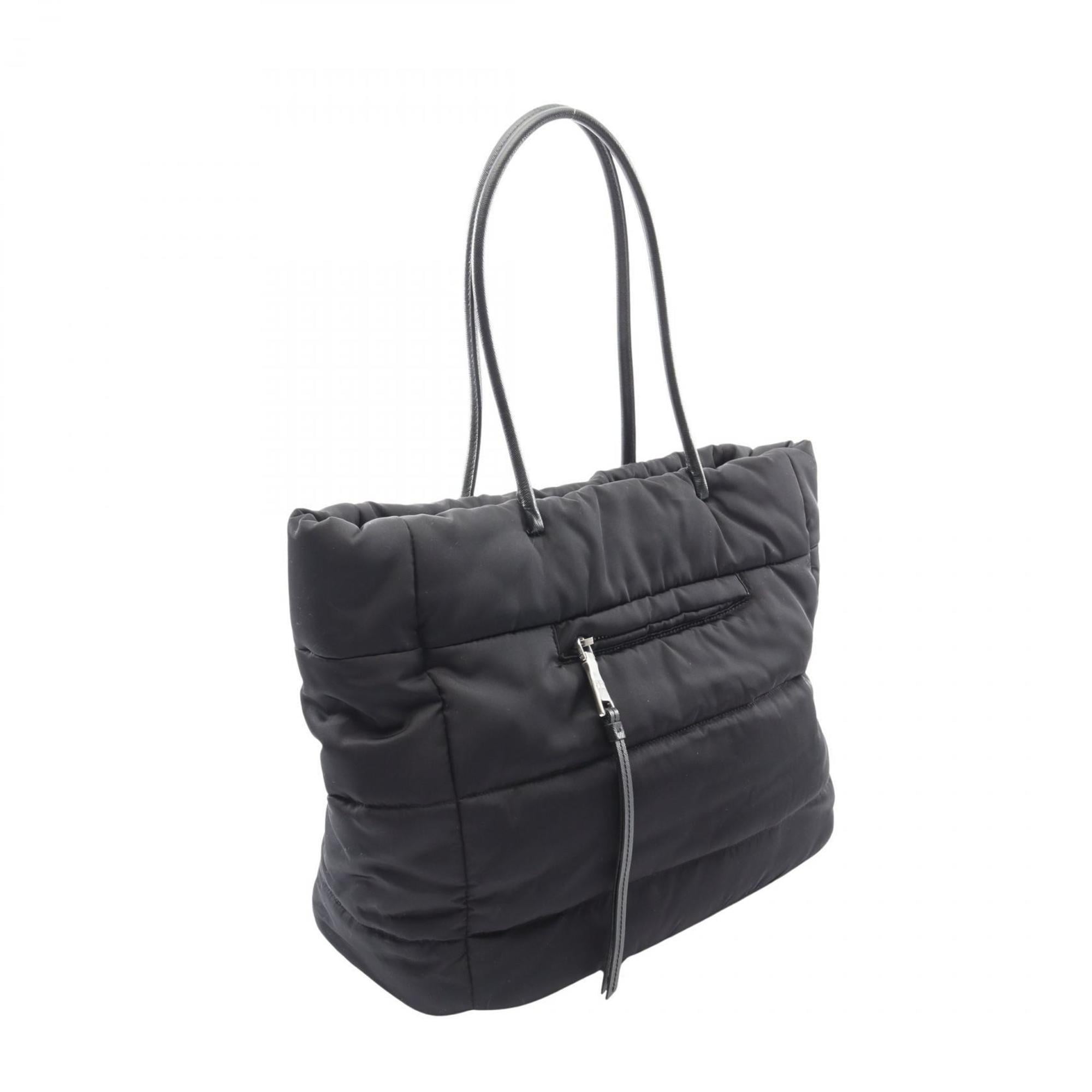 Prada Black Nylon Leather Tote Bag (Pre-Owned)