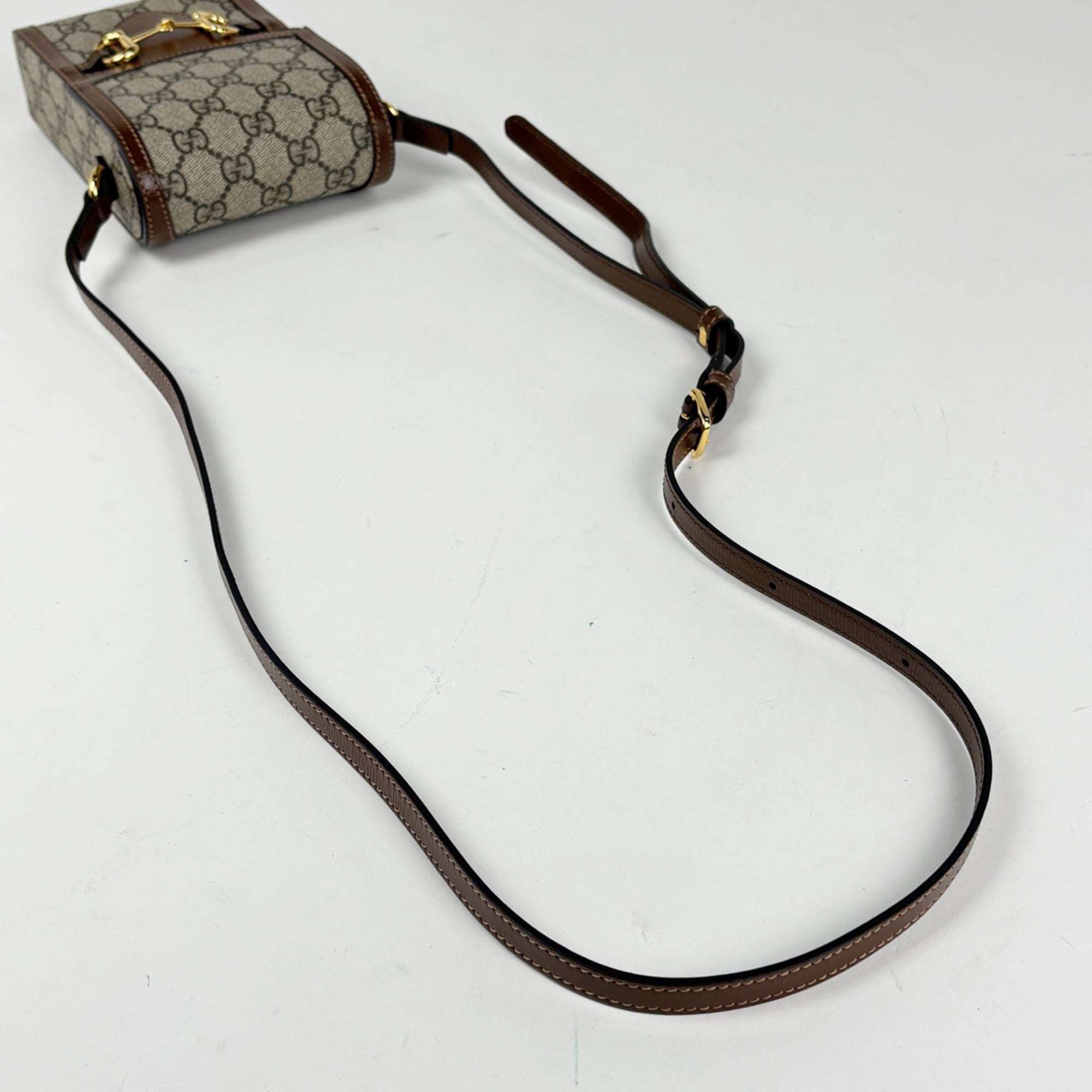 Gucci Brown Coated Canvas Leather Shoulder Bag (Pre-Owned)