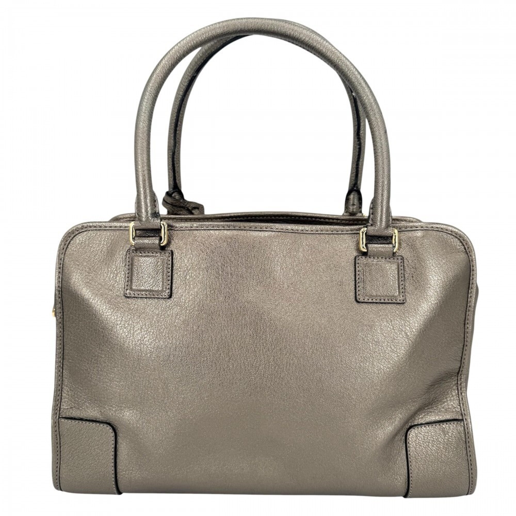 Loewe Gold Leather Boston Bag Handbag (Pre-Owned)
