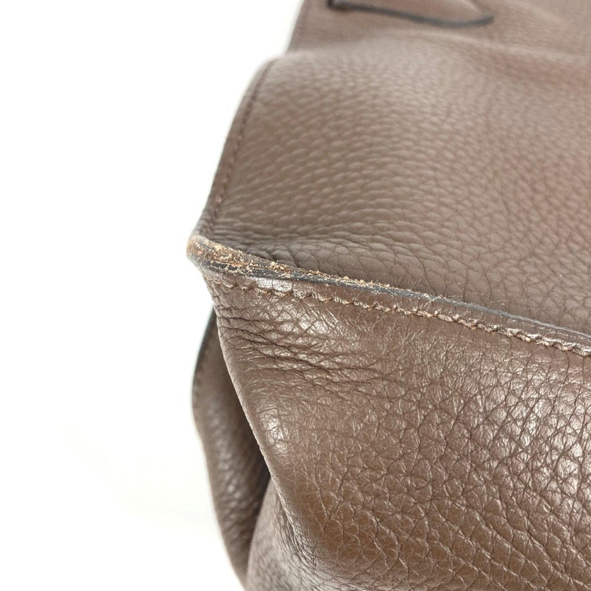 Hermes Jypsiere Dark Brown Taurillon Clemence Leather Shoulder Bag (Pre-Owned)