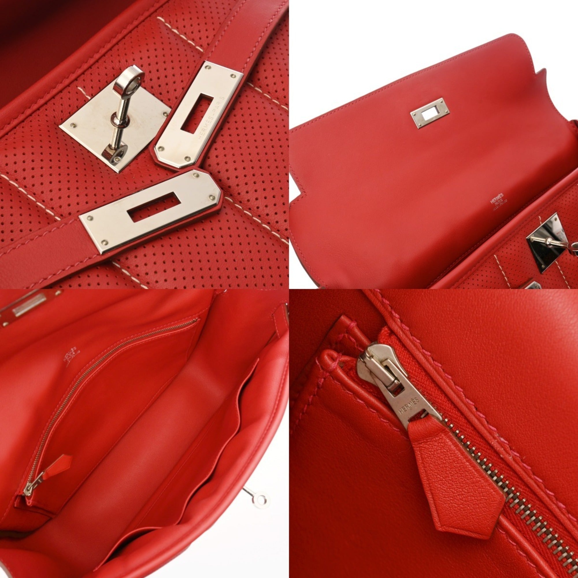 Hermes Rouge Casaque Swift Leather Shoulder Bag (Pre-Owned)