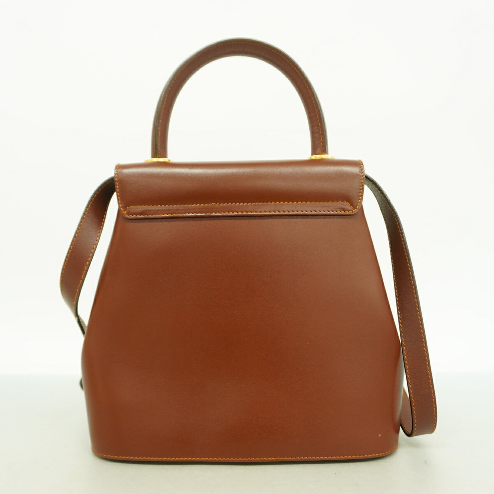 Salvatore Ferragamo Brown Leather Handbag (Pre-Owned)