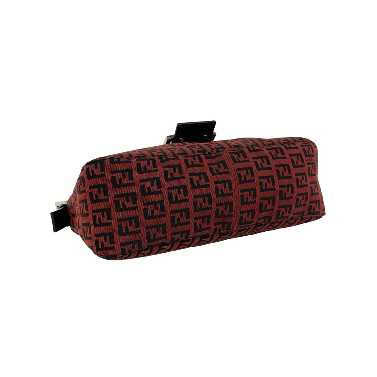 Fendi Black Red Color Canvas Leather Shoulder Bag (Pre-Owned)