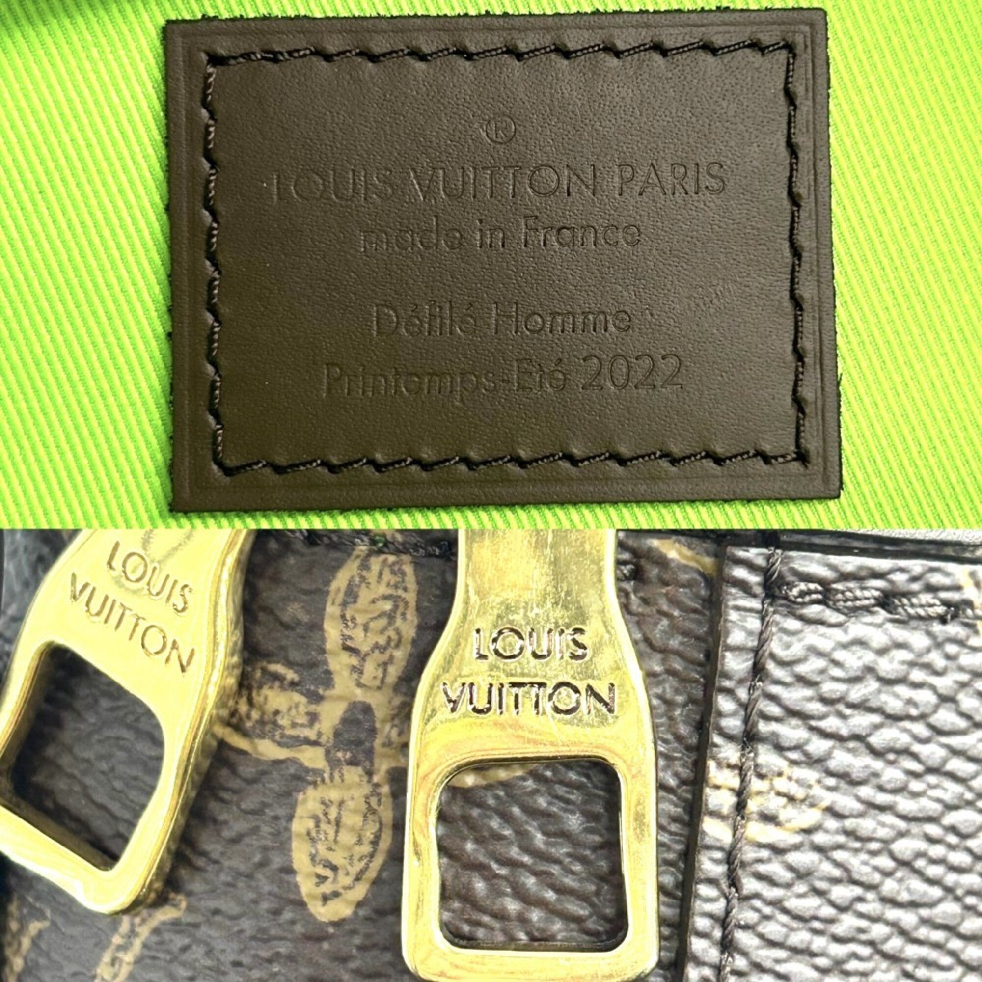 Louis Vuitton Brown Green Monogram Canvas Handbag Shoulder Bag (Pre-Owned)