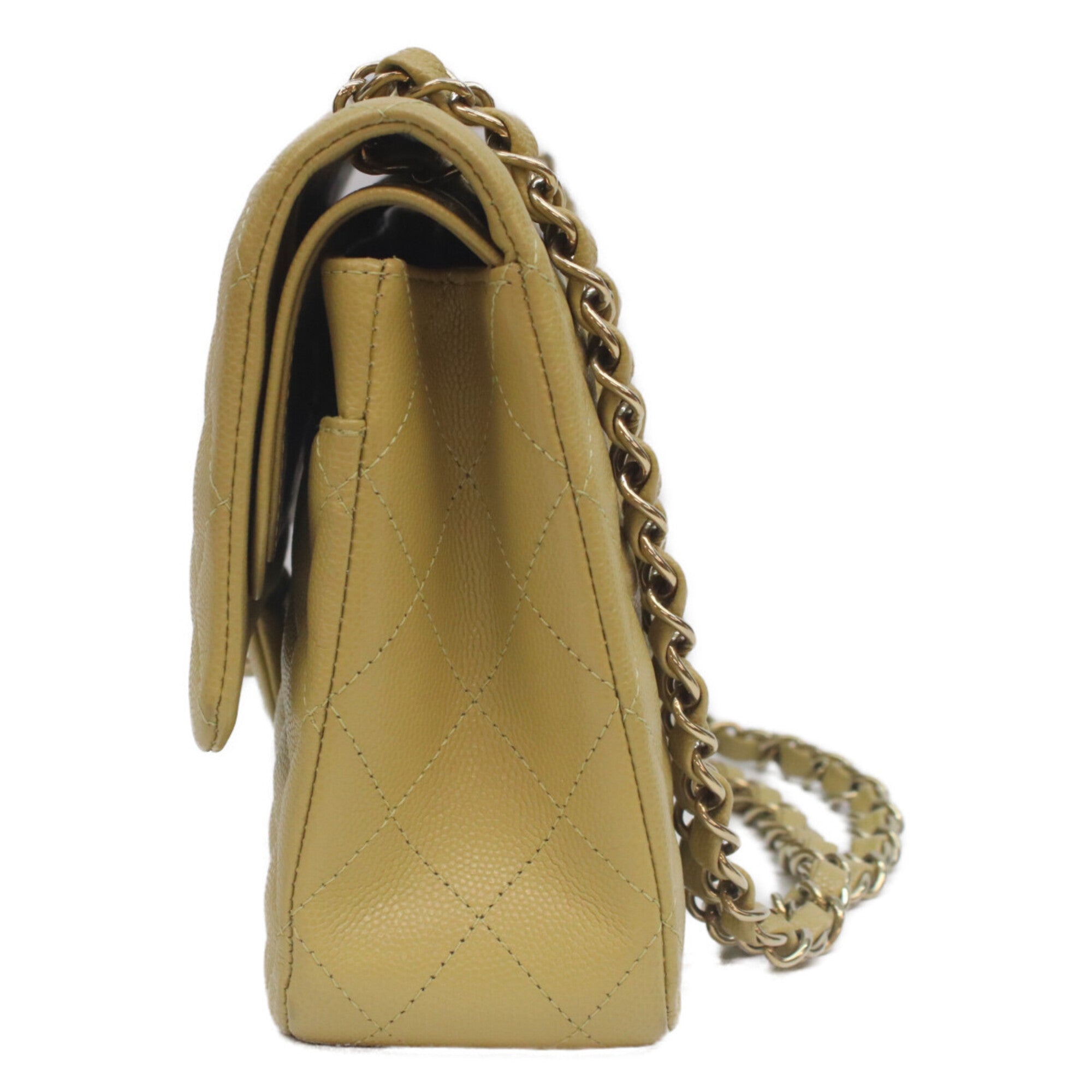 Chanel Green Grained Calfskin Shoulder Bag (Pre-Owned)