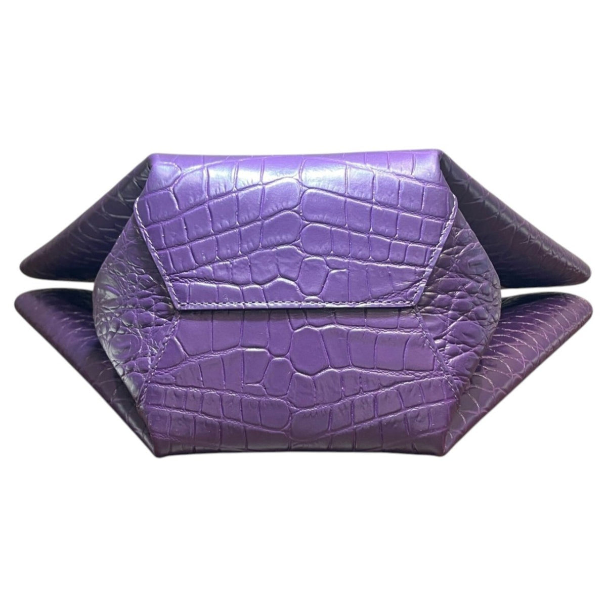 Bottega Veneta Purple Leather Handbag Pouch (Pre-Owned)